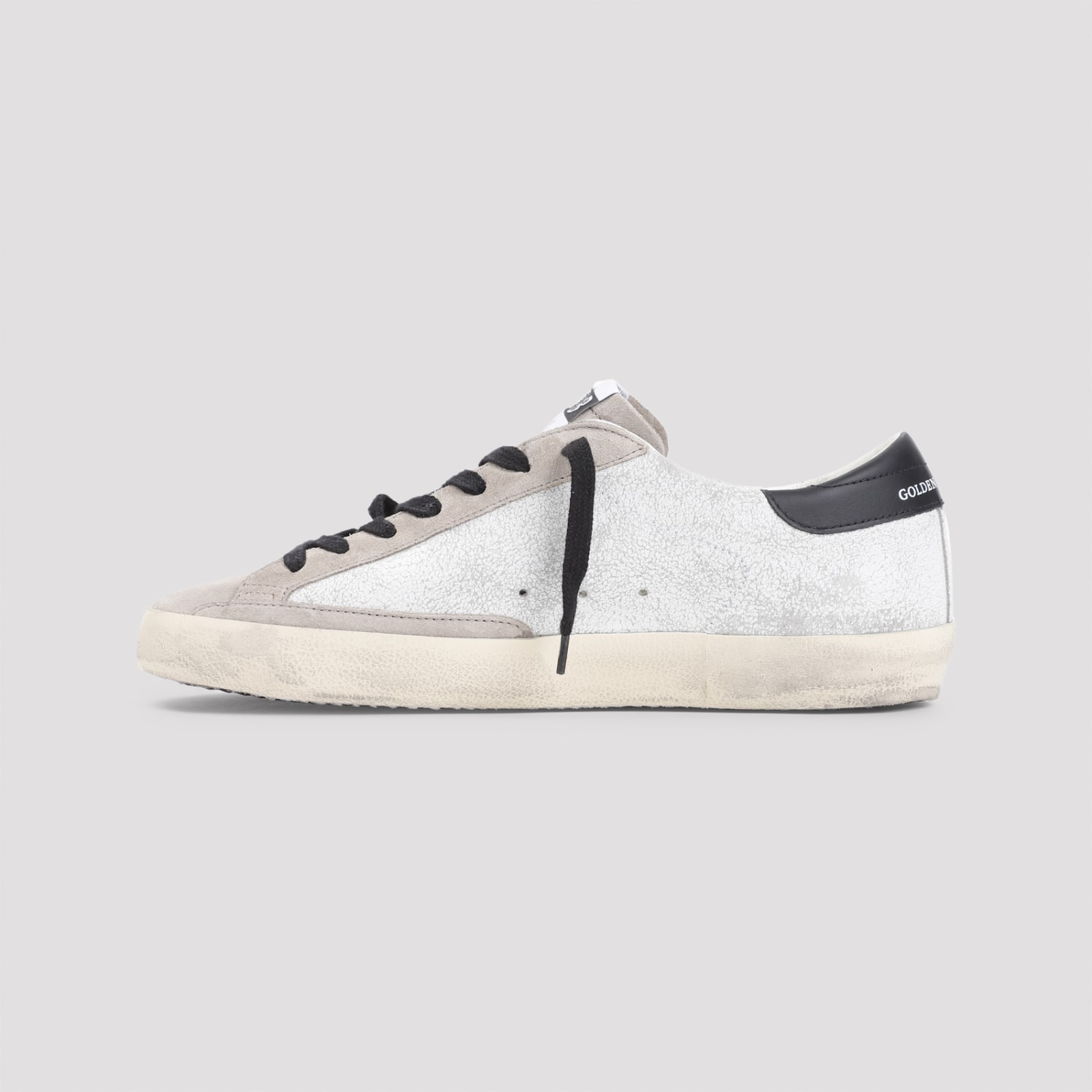 Shop Golden Goose Superstar Sneakers In White Beige Blue Black