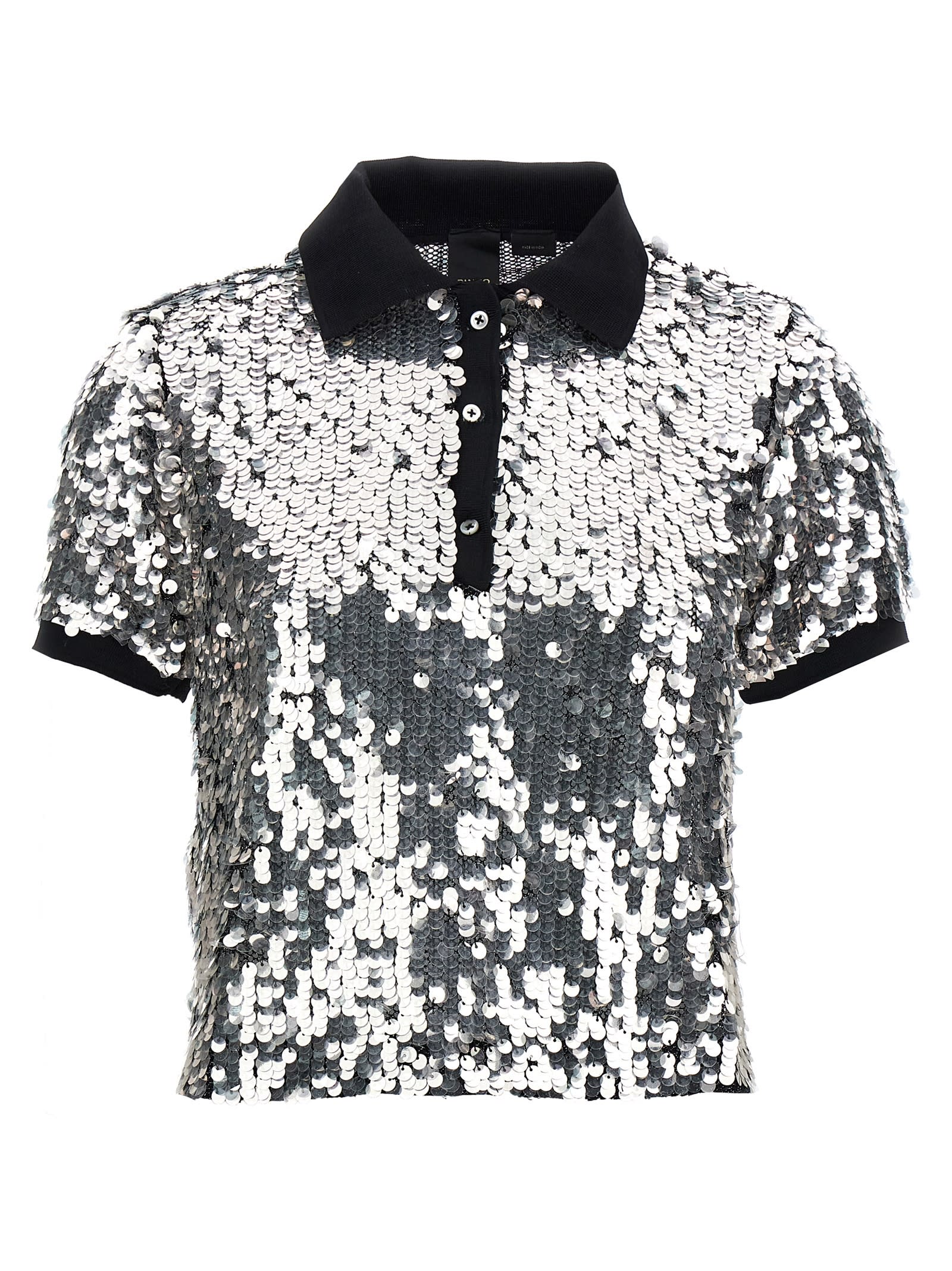 Shop Pinko Pupazzo Polo Shirt In Silver