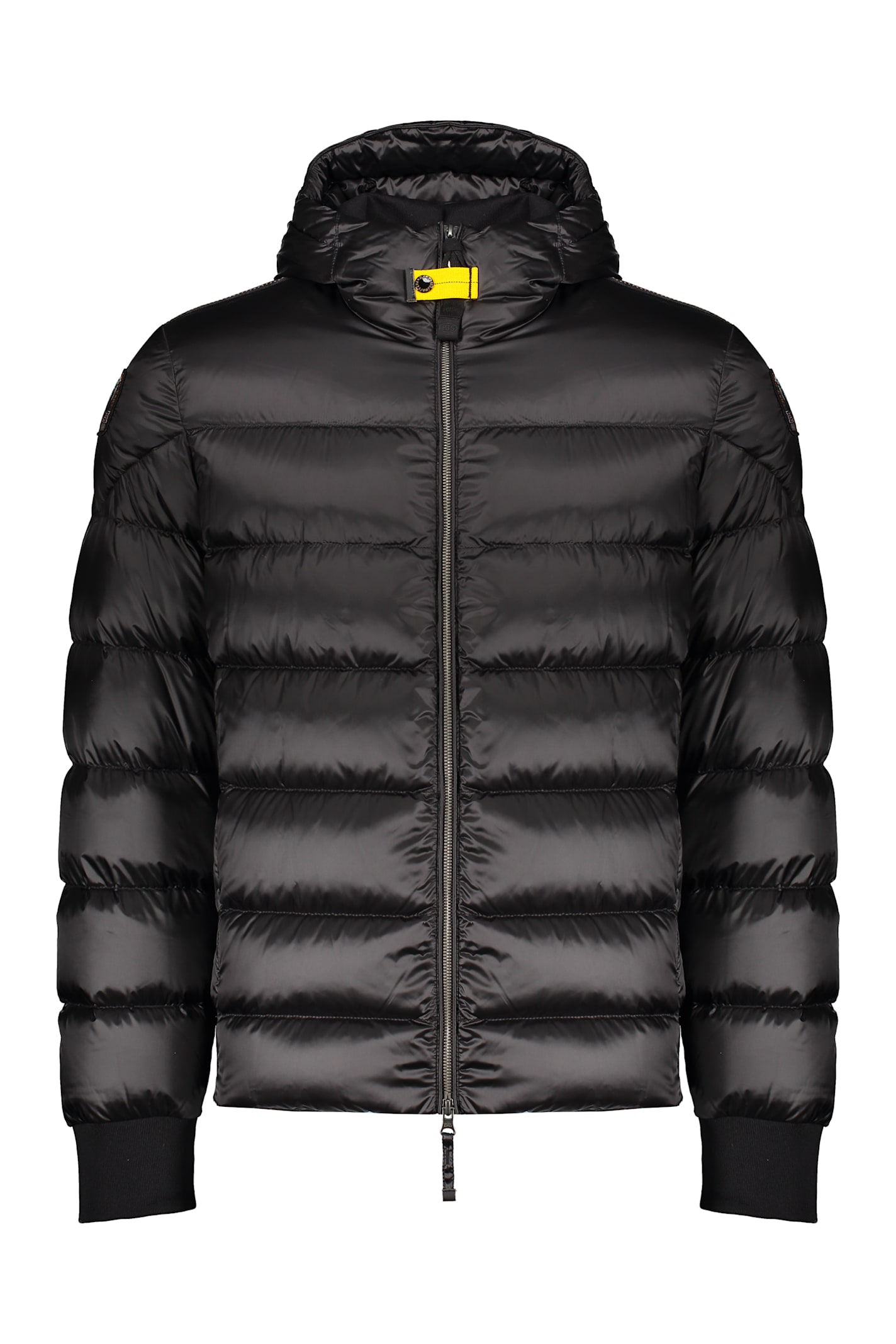 Parajumpers Pharrell Hooded Bomber-style Down Jacket In Black