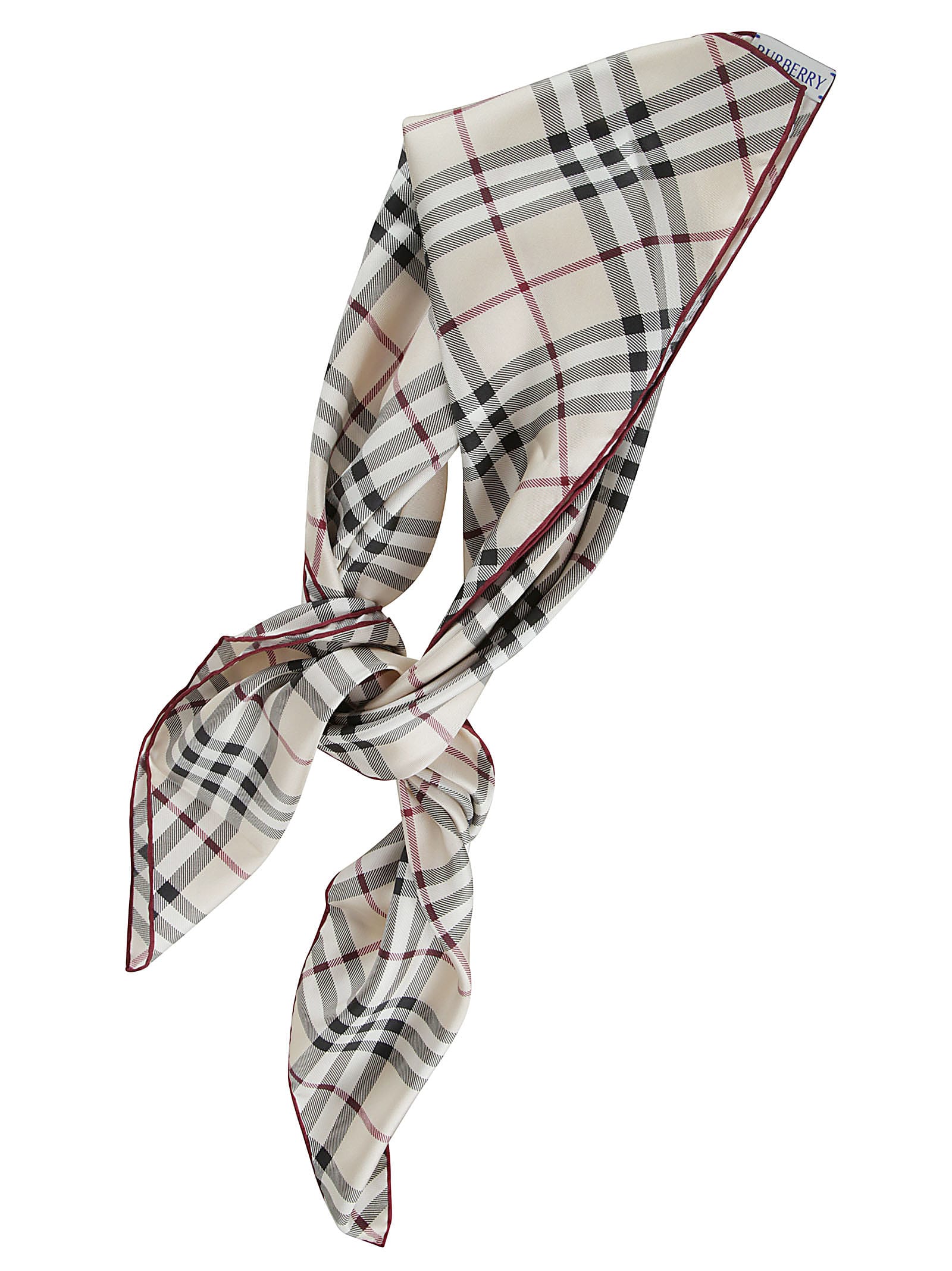 Shop Burberry Printed Square Scarf In Stone