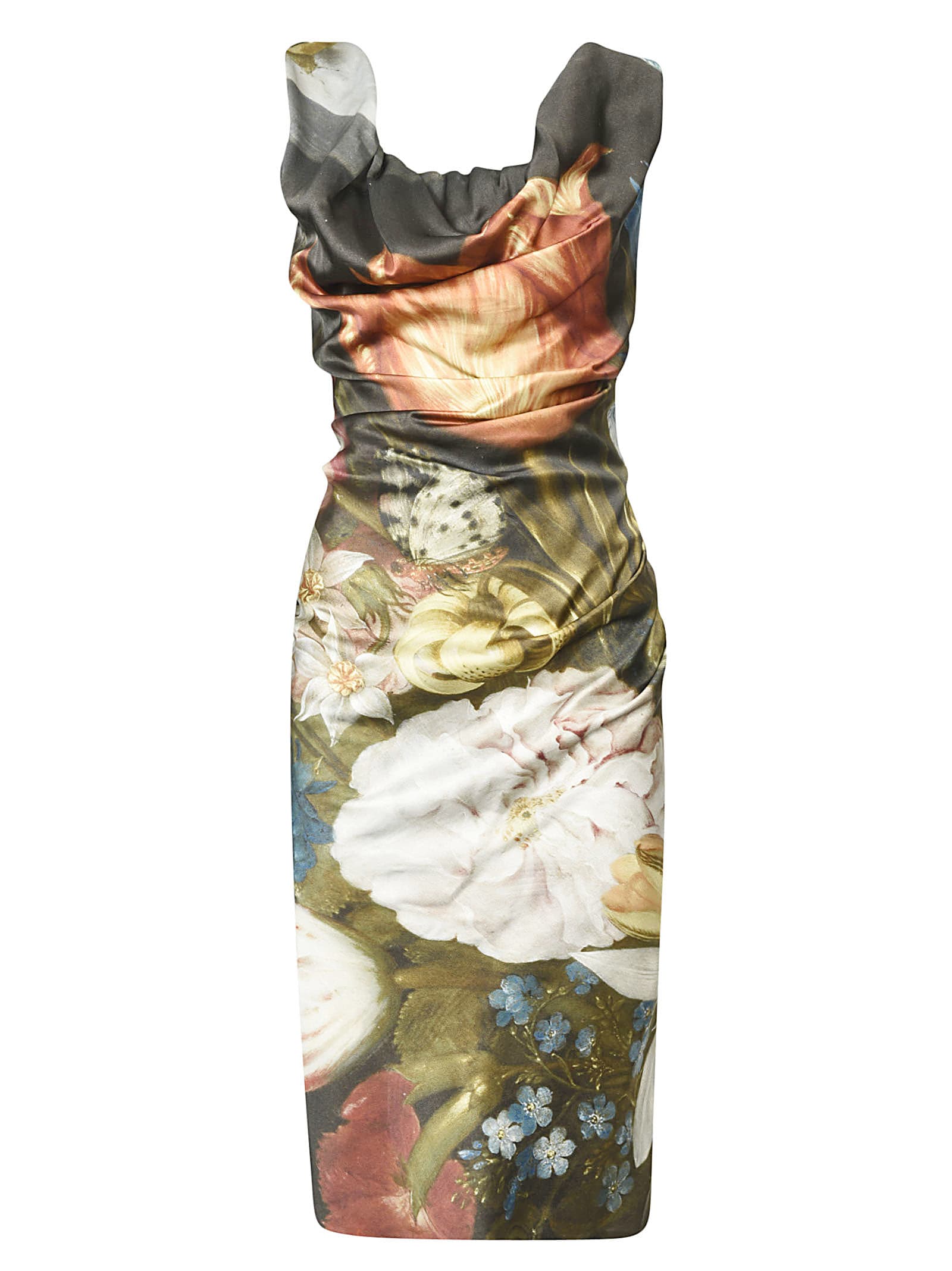 Vivienne Westwood Floral Printed Slim Dress In Fantasy Floral