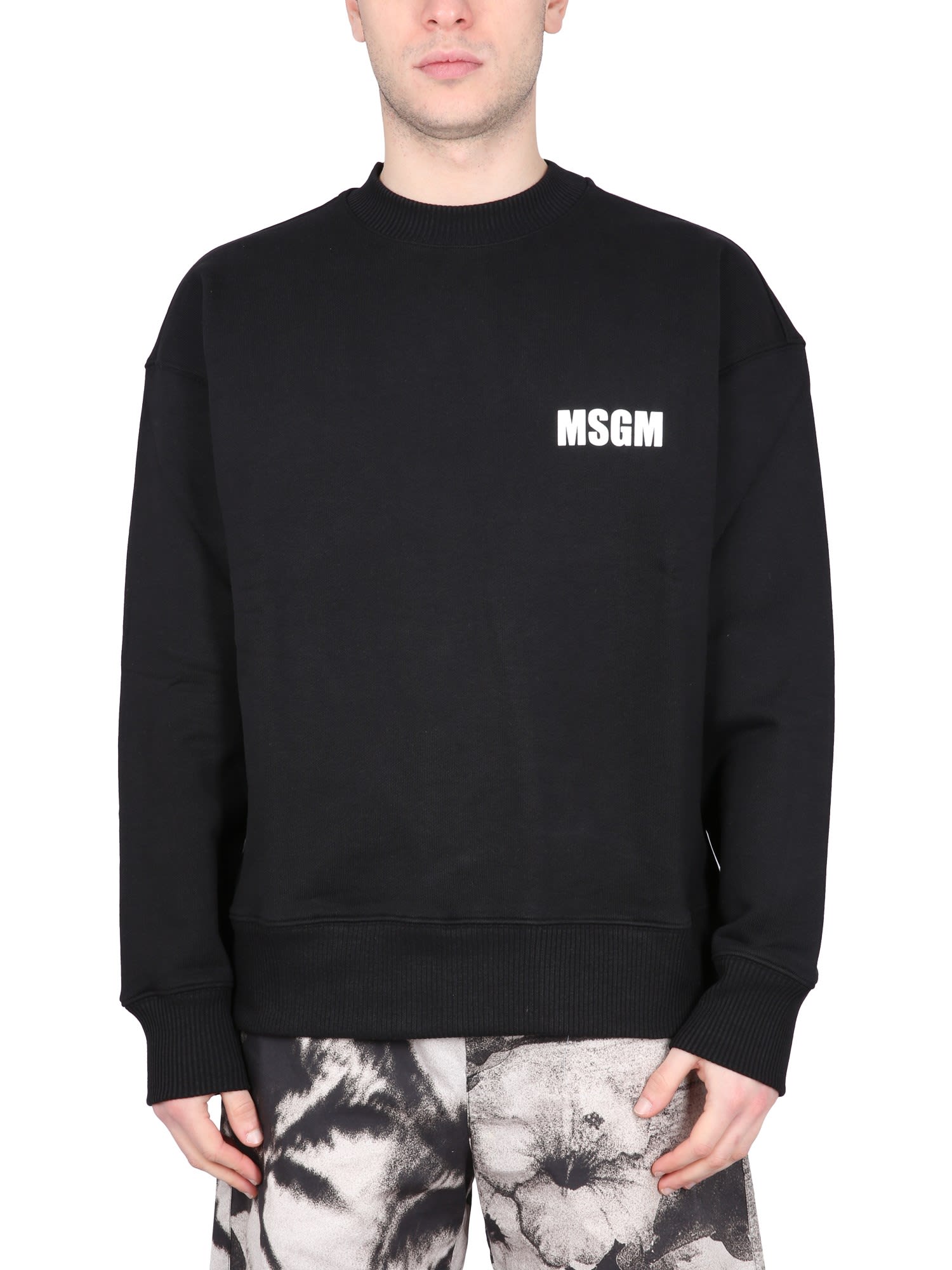 MSGM CREWNECK SWEATSHIRT WITH LOGO