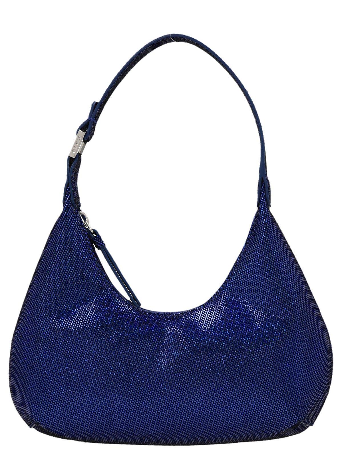 By Far Blue Baby Amber Mini Bag Disco Dot Leather Effect Woman In Blu