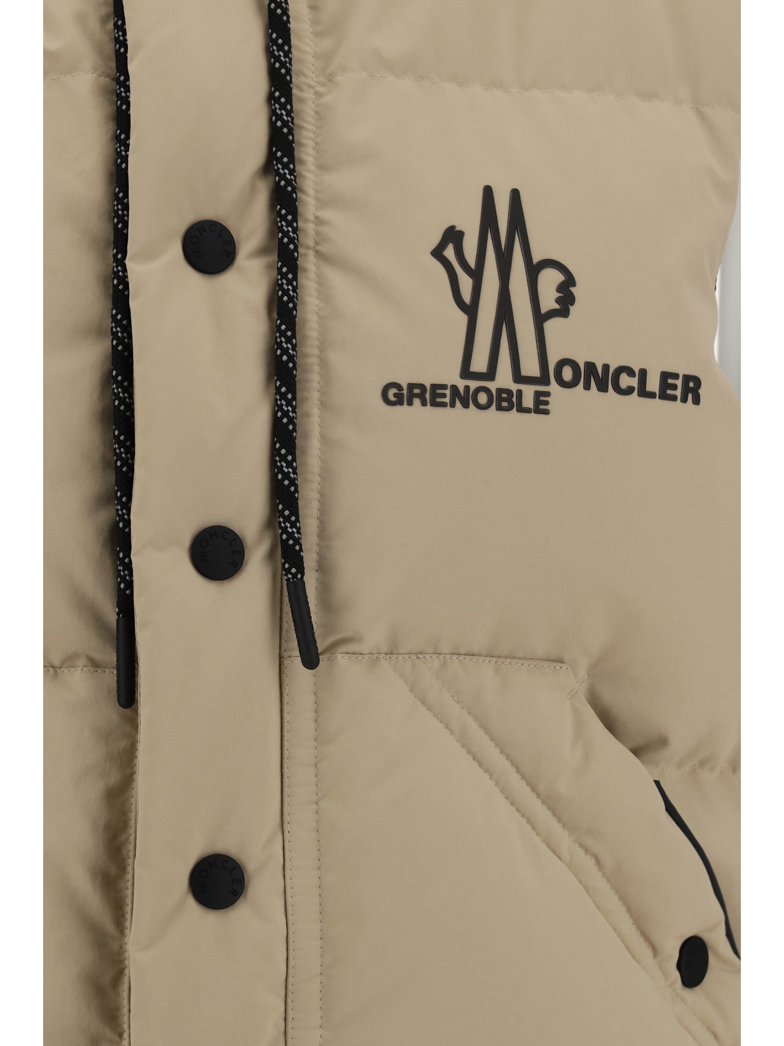 Shop Moncler Baldy Down Vest In Medium Beige