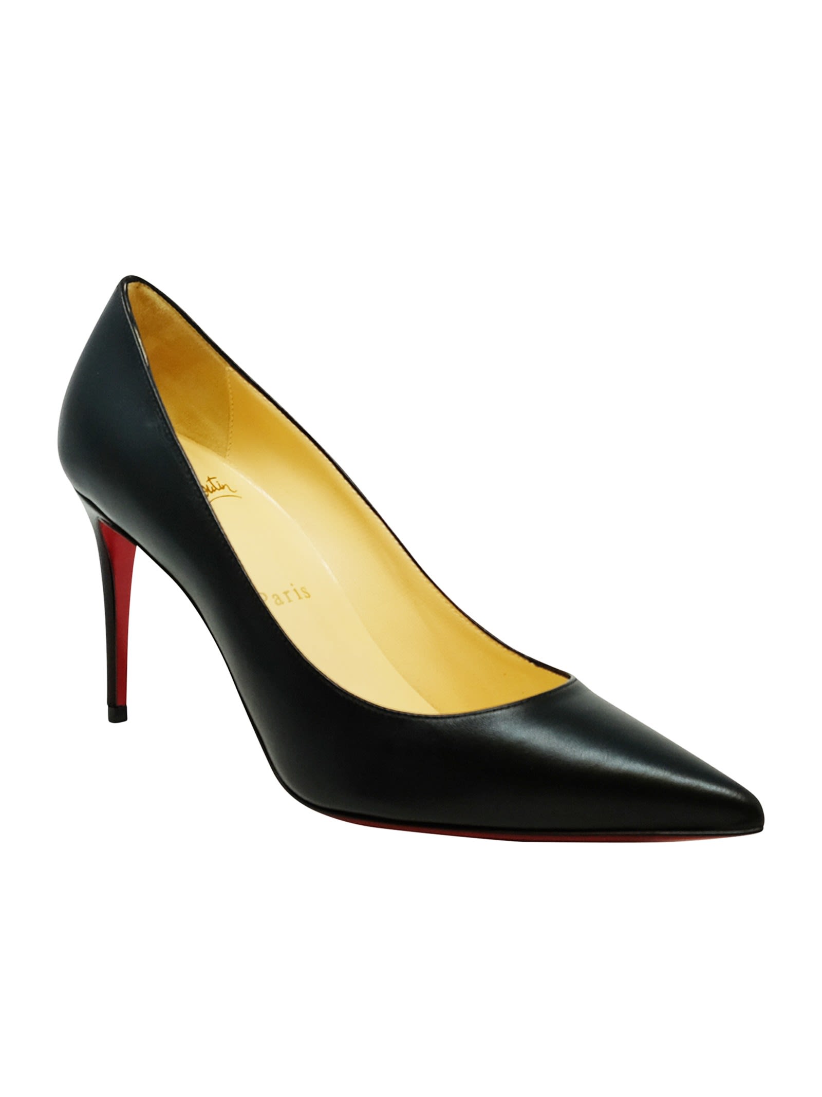 Shop Christian Louboutin Black Kate 85 Nappa Shiny Pumps