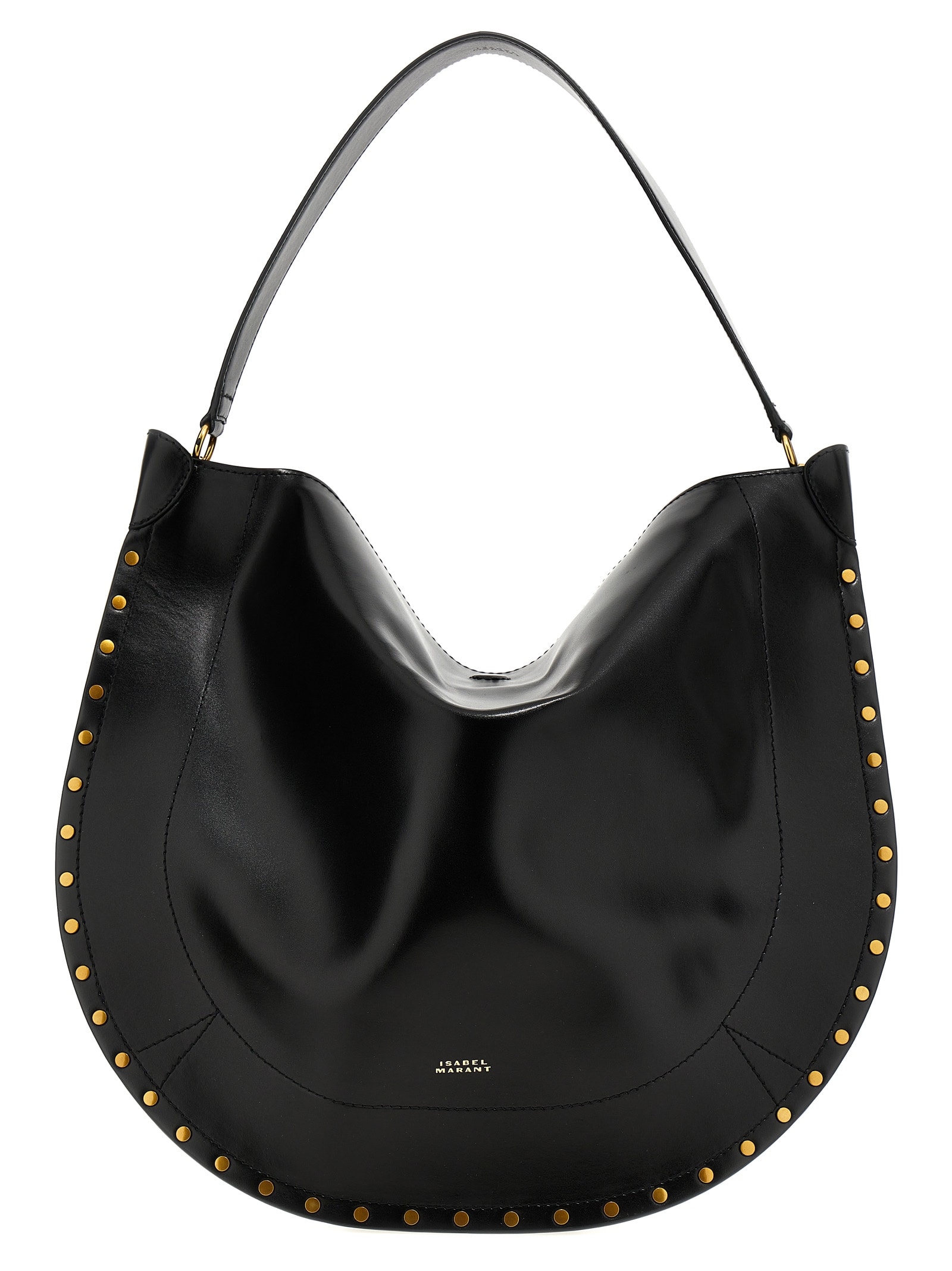 Shop Isabel Marant Oskan Hobo Soft Shoulder Bag In Black