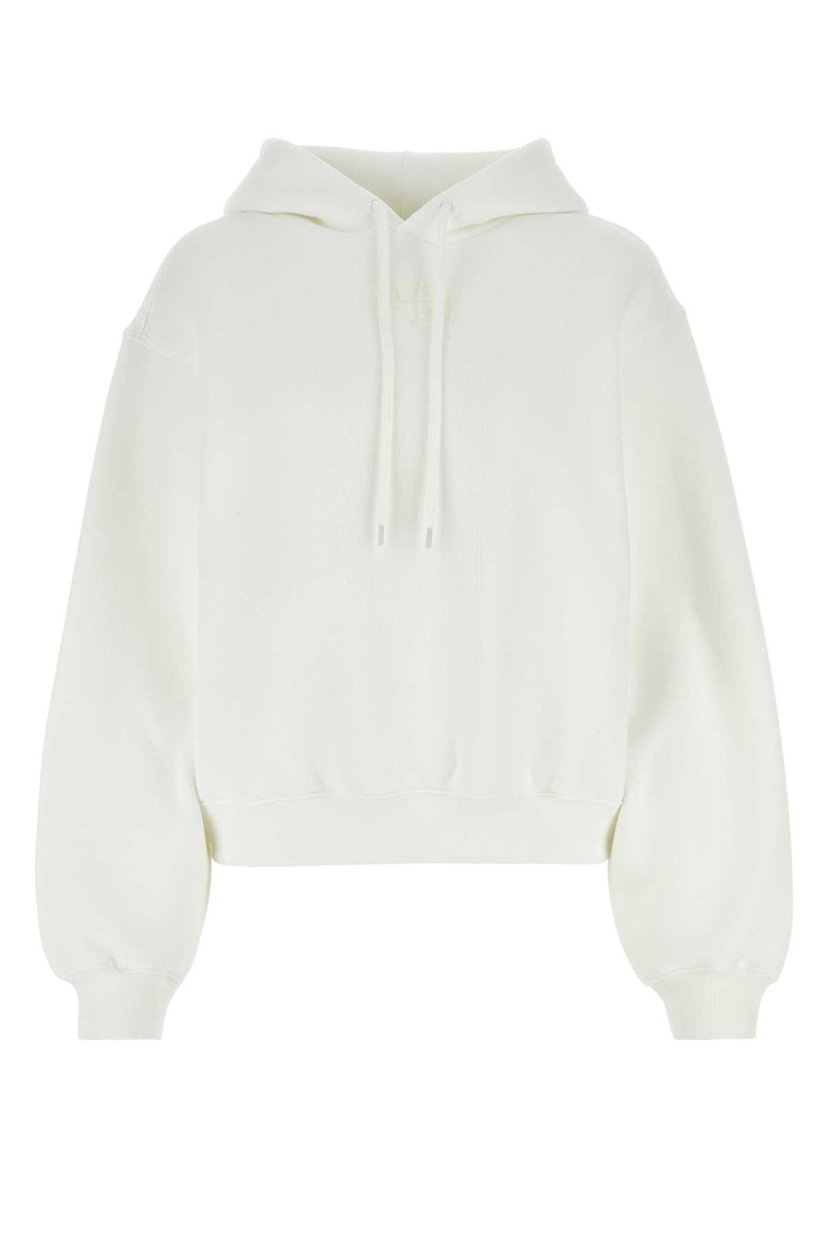 White Cotton Blend Oversize Sweatshirt