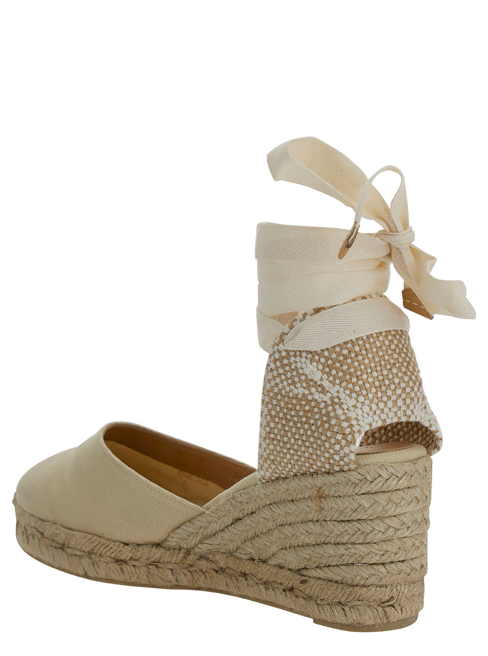 Shop Castaã±er Carina White Canvas Closed-toe Espadrilles Woman