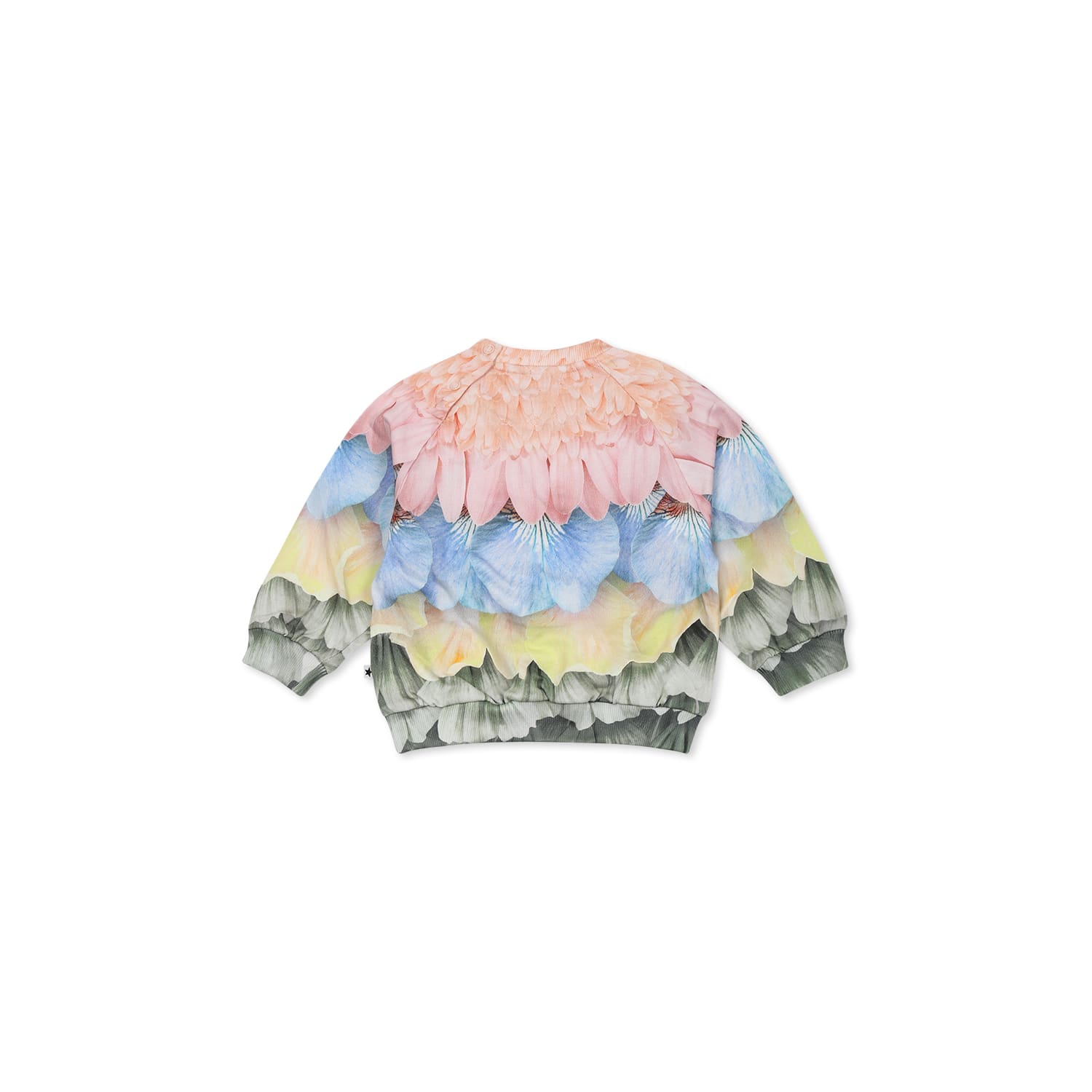 Molo Multicolor Sweatshirt For Baby Girl With Petal Print In Multicolor