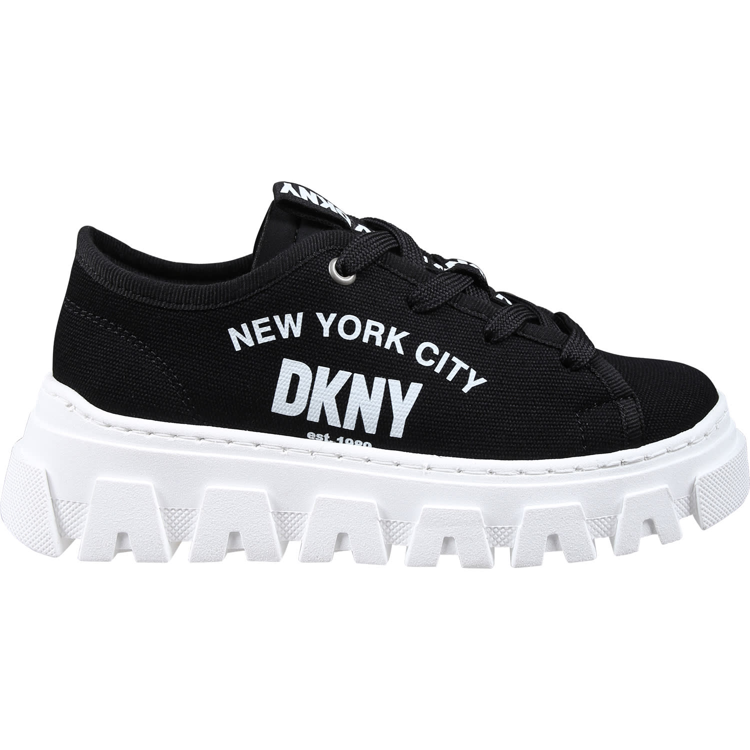 DKNY Black Sneakers For Girl With Logo