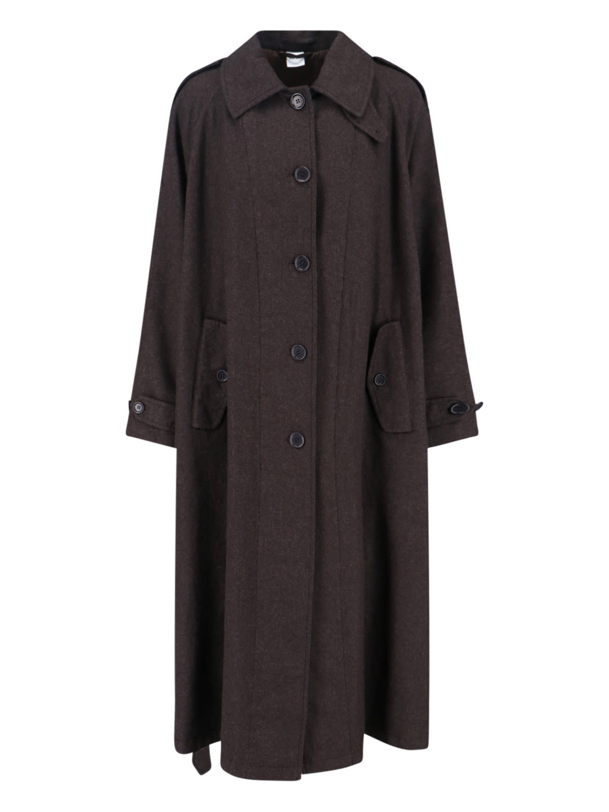Aspesi Virgin Wool Blend Trench Coat In Brown