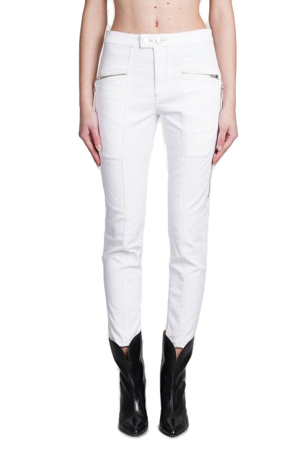 Shop Isabel Marant Cropped Skinny Jeans In White