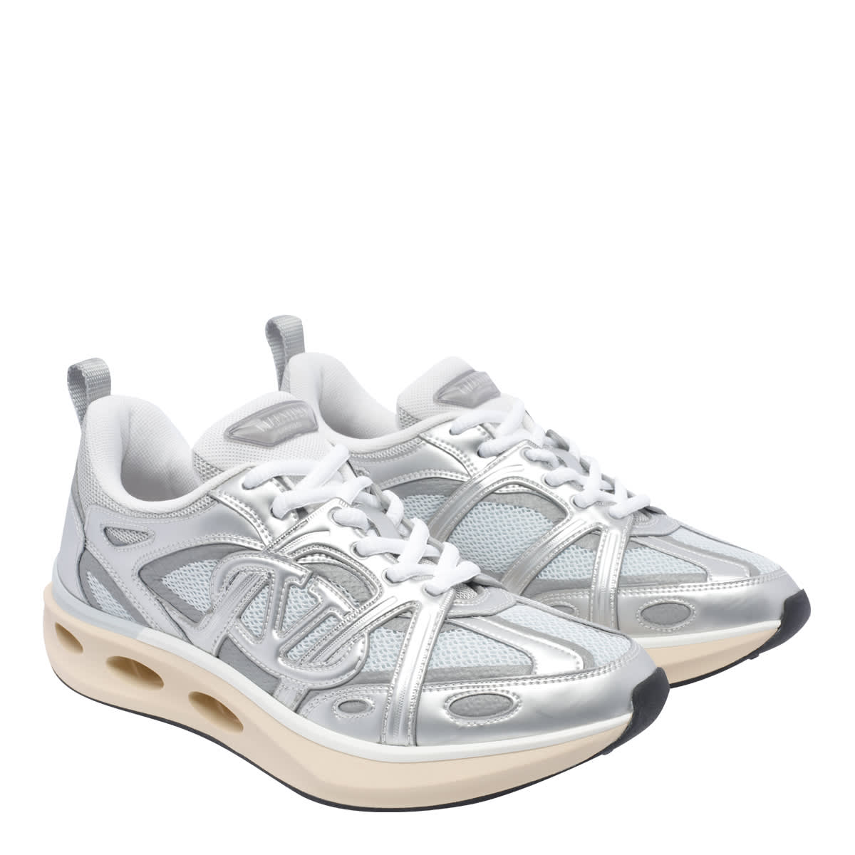 Shop Valentino Vlogo Easyjog Sneakers In Silver