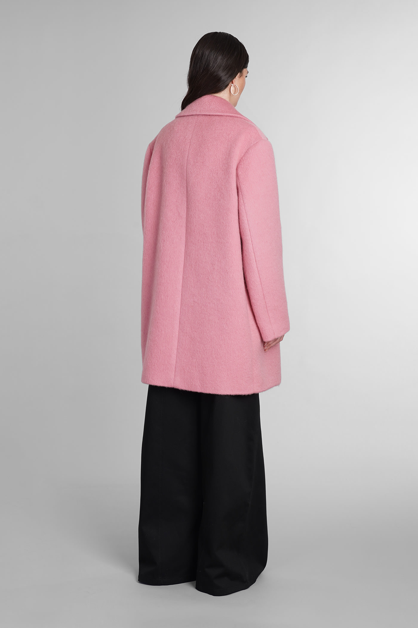 Jil Sander Coat In Rose-pink Wool In 655