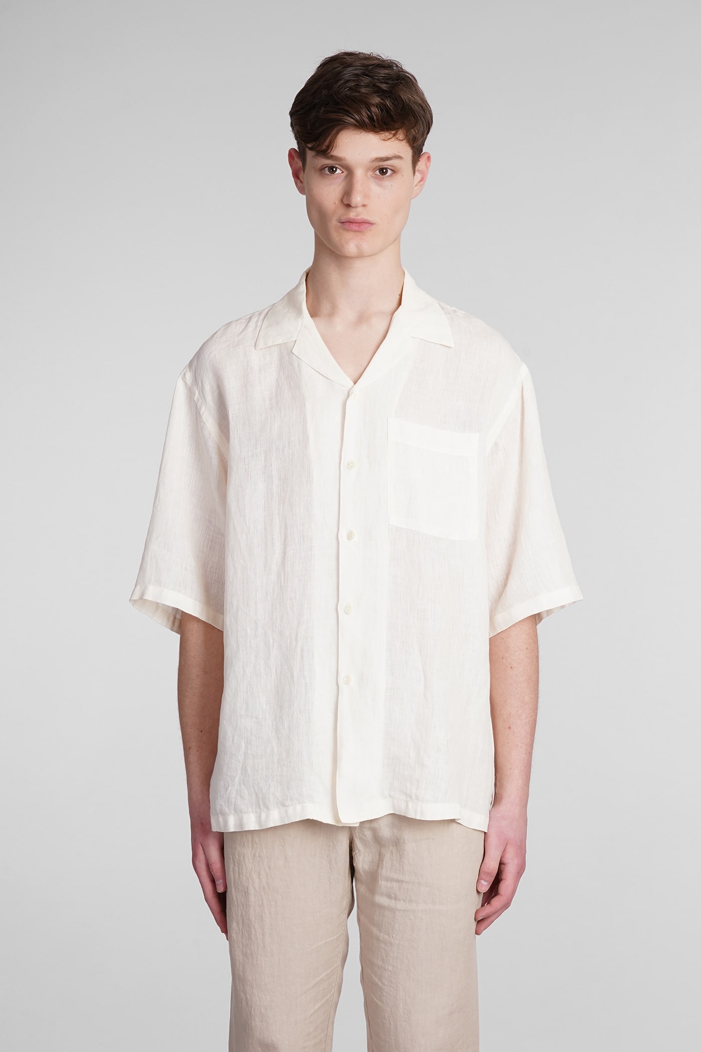 Shop 120% Lino Shirt In Beige Linen