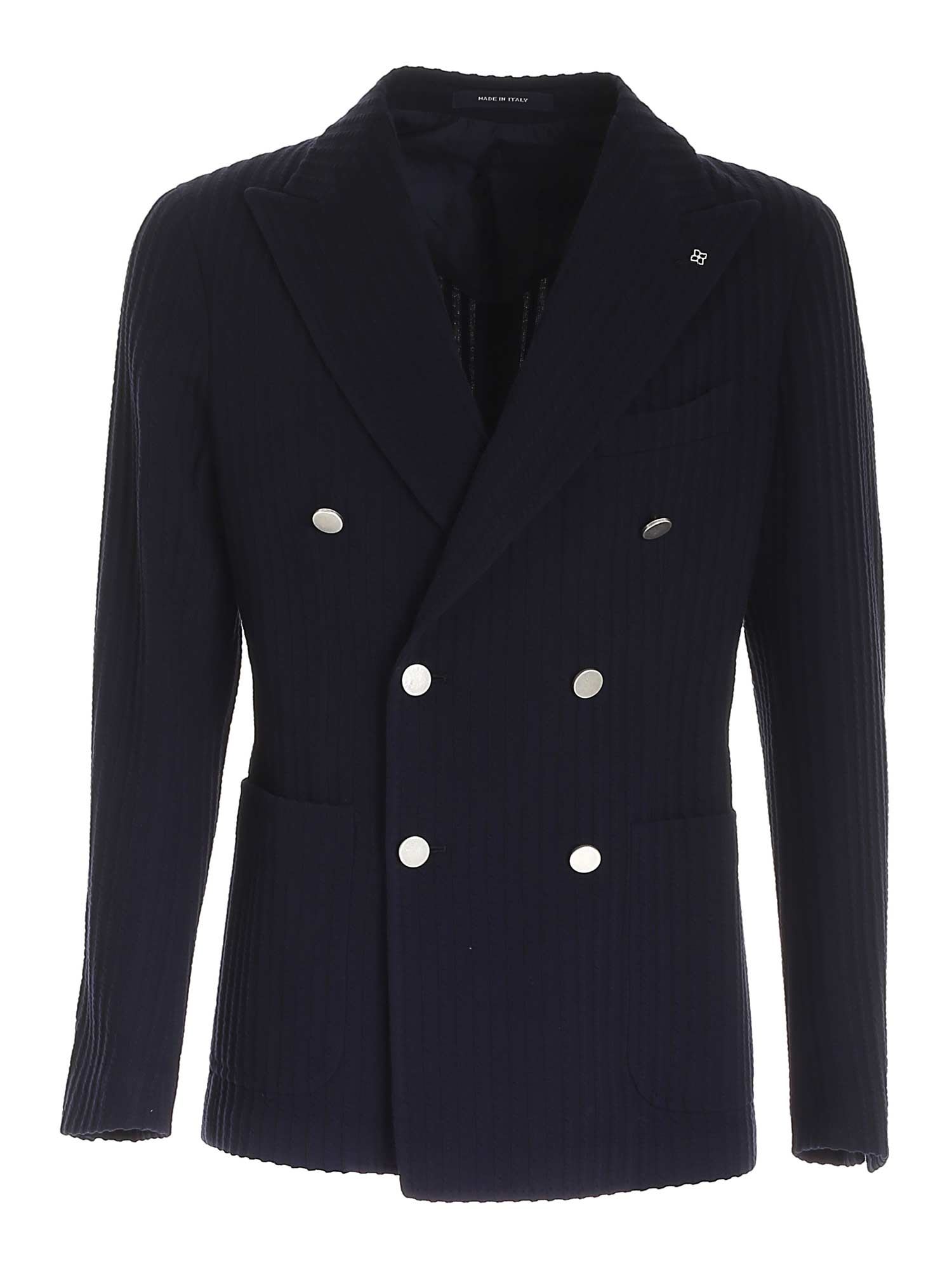 Tagliatore Double-breasted Virgin Wool Blazer In Blu | ModeSens