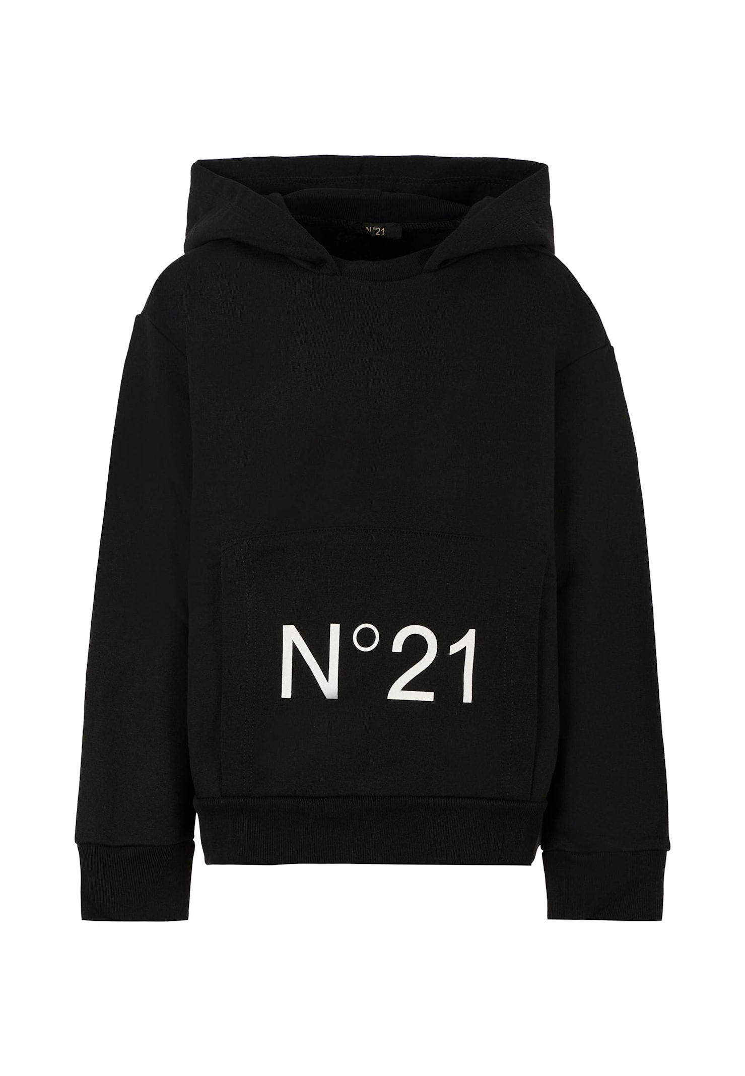 N°21 Black Sweatshirt For Kids With Logo