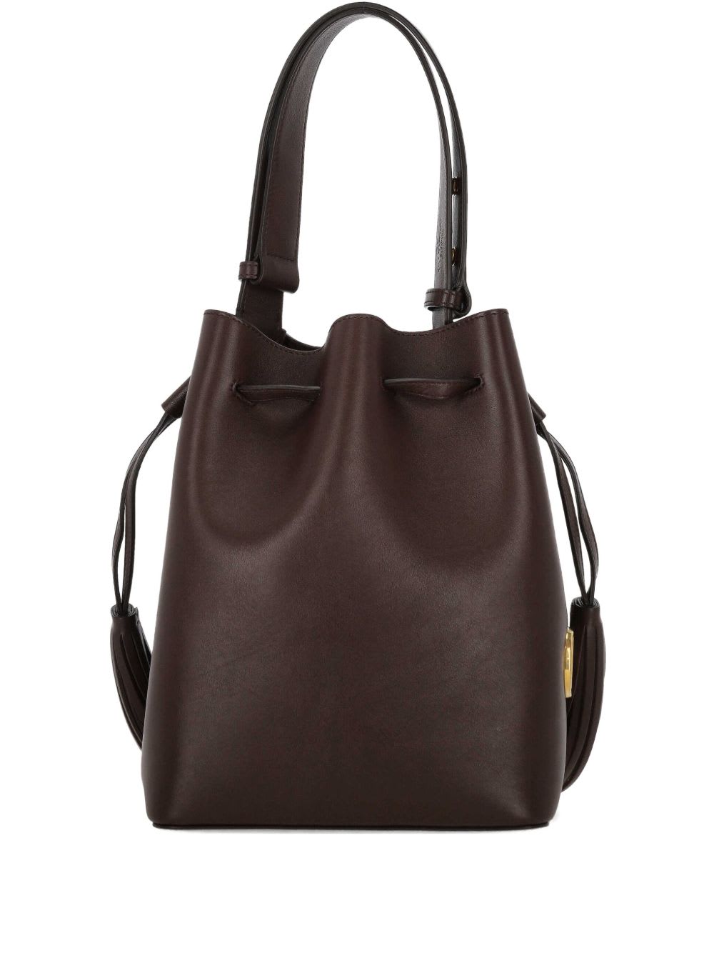 Valentino Borsa A Secchiello Vlogo Signature In Pelle Cioccolato  Donna In Brown