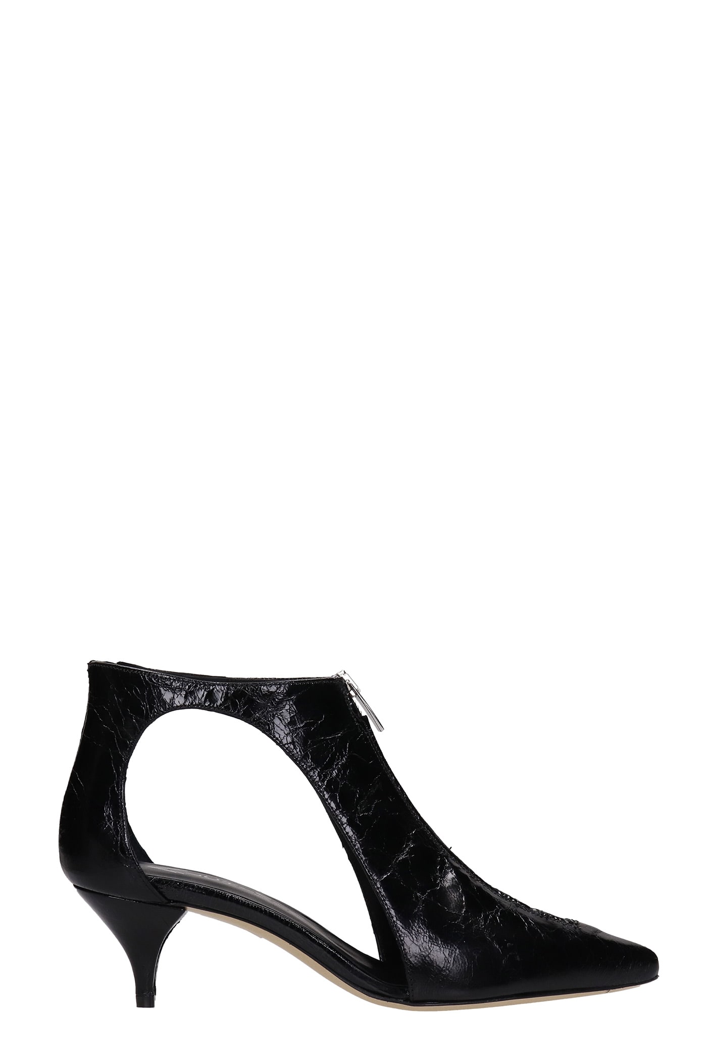 Alchimia High Heels Ankle Boots In Black Leather
