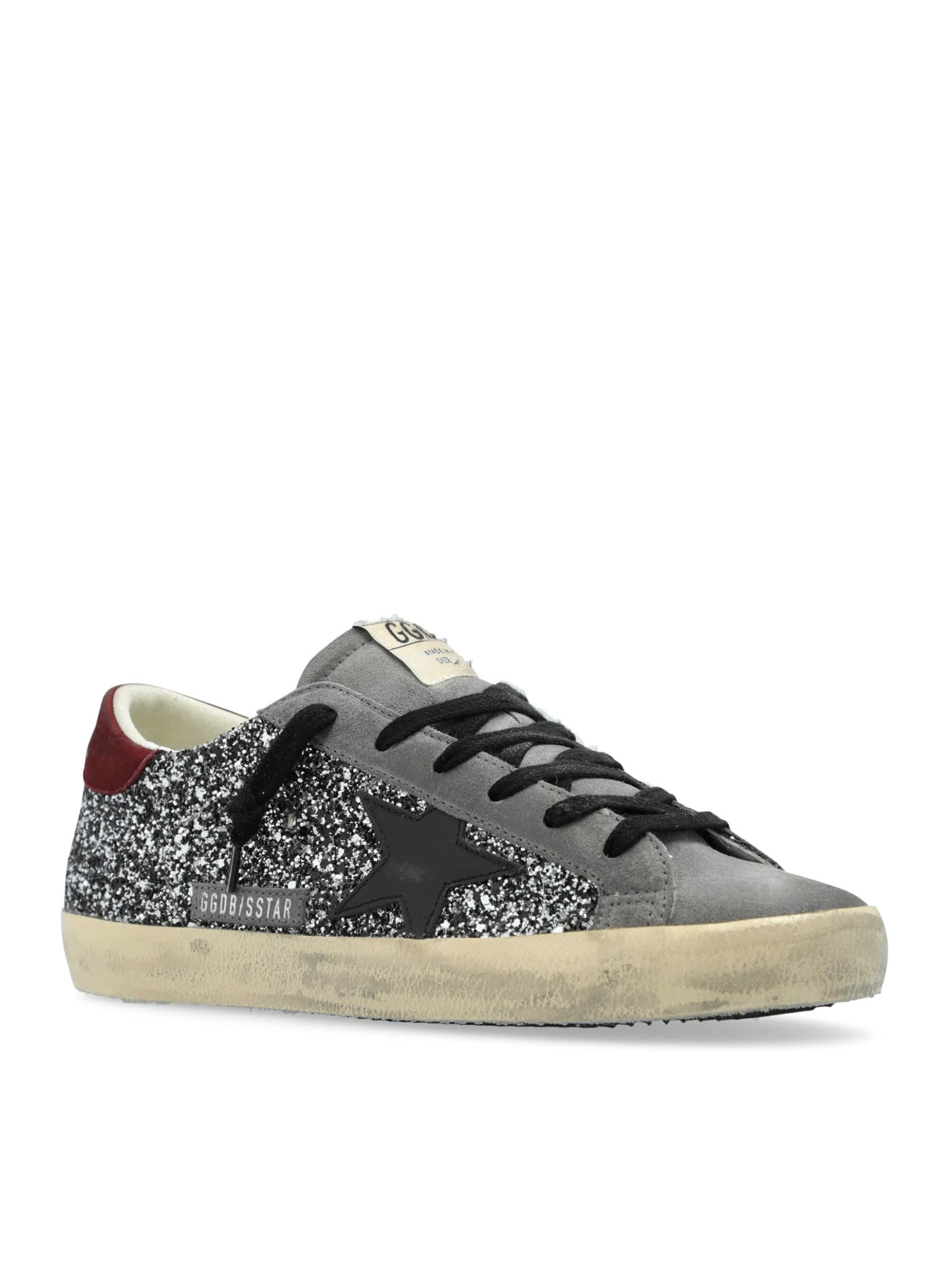 Shop Golden Goose Superstar Sneakers In Sliver Black Gray Red Wine