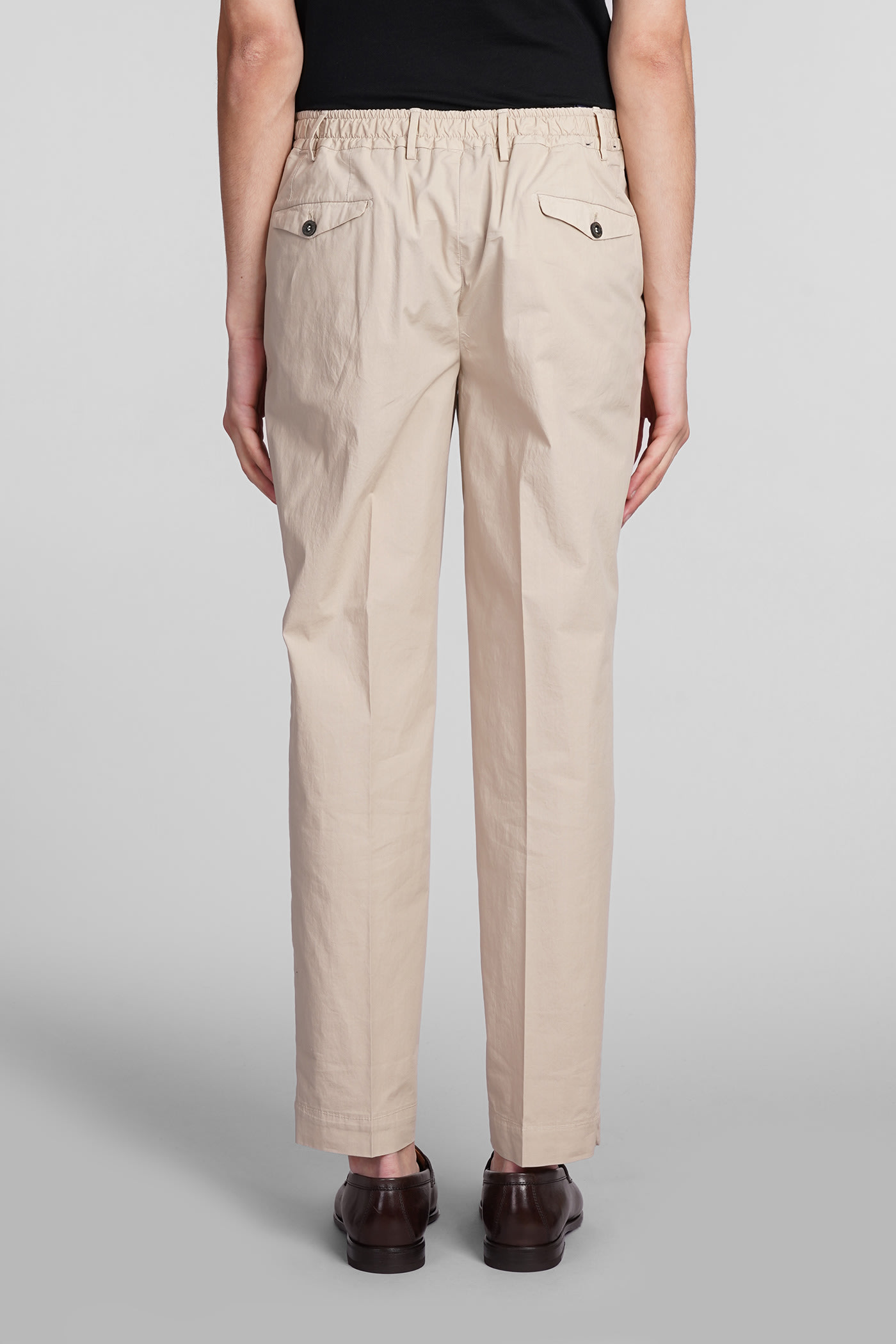 Shop Santaniello Pants In Beige Cotton