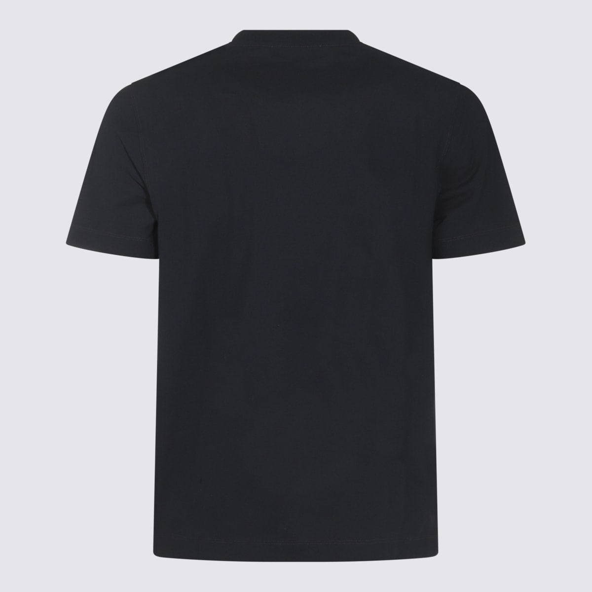 Zanone Blue Cotton T-shirt In Black