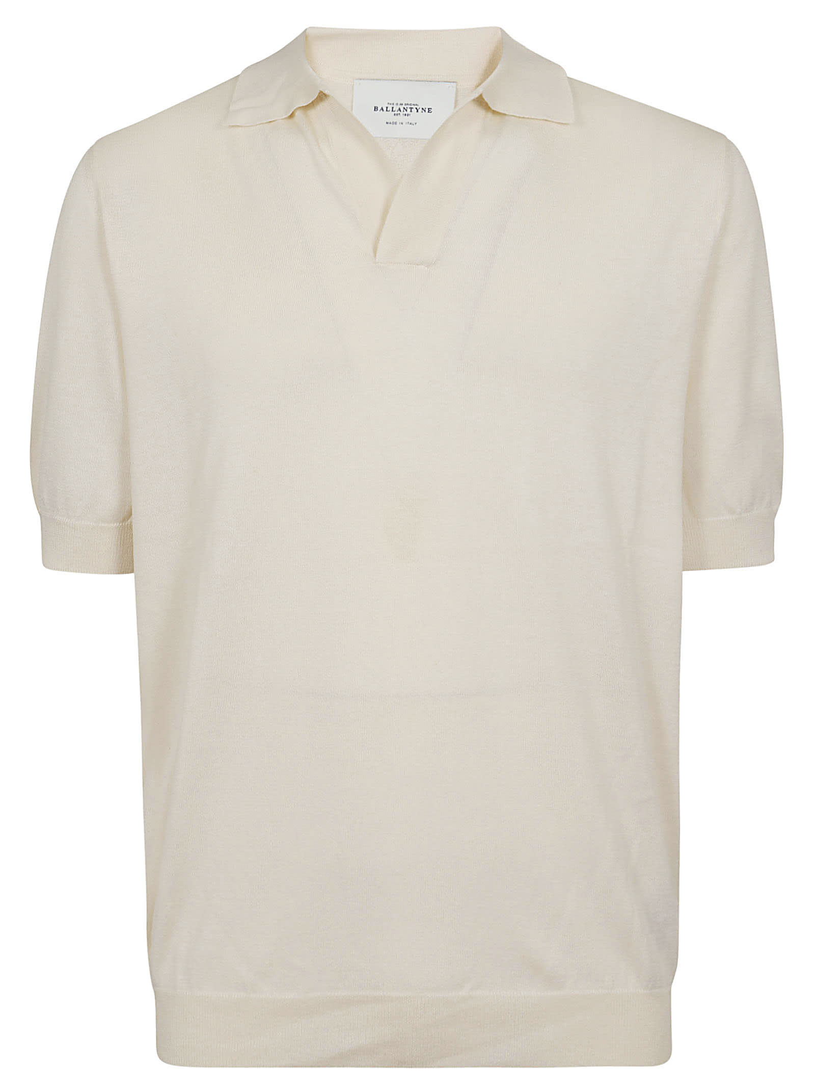 Shop Ballantyne Polo Neck Pullover In White