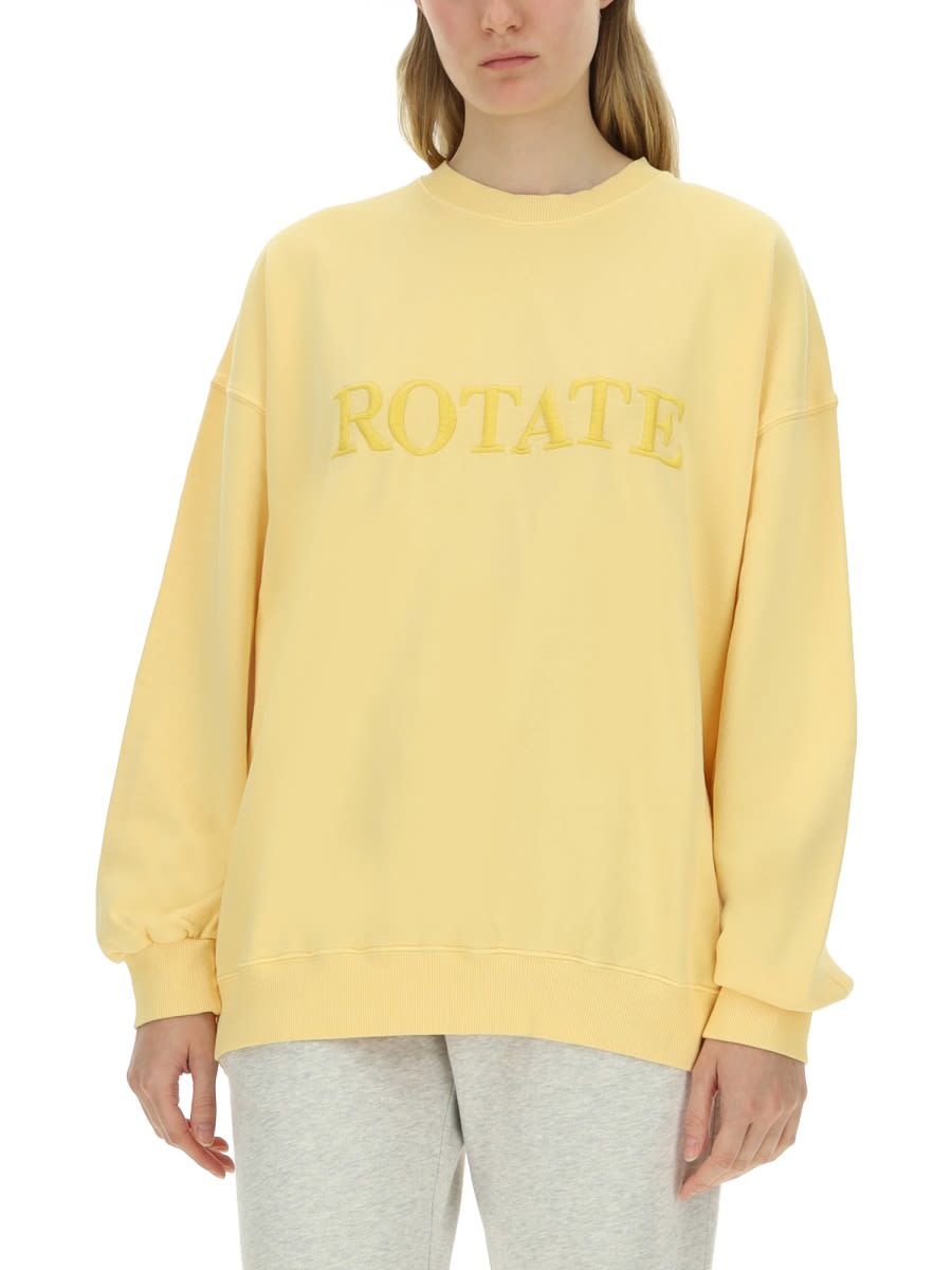 Rotate Birger Christensen Rotate Birgerchristensen Sweatshirt With Logo In Golden Haze