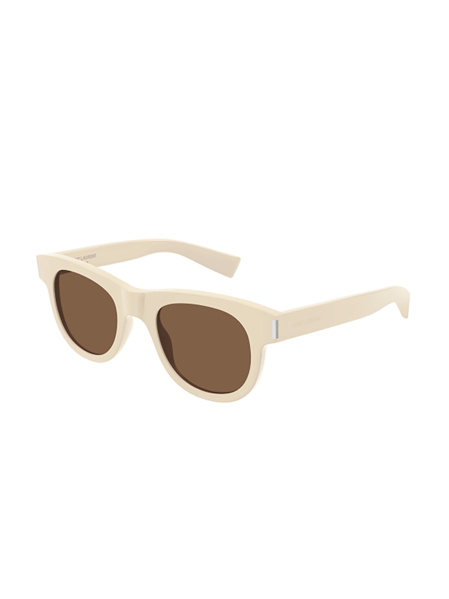Shop Saint Laurent Sl 571 Sunglasses In Ivory Ivory Brown