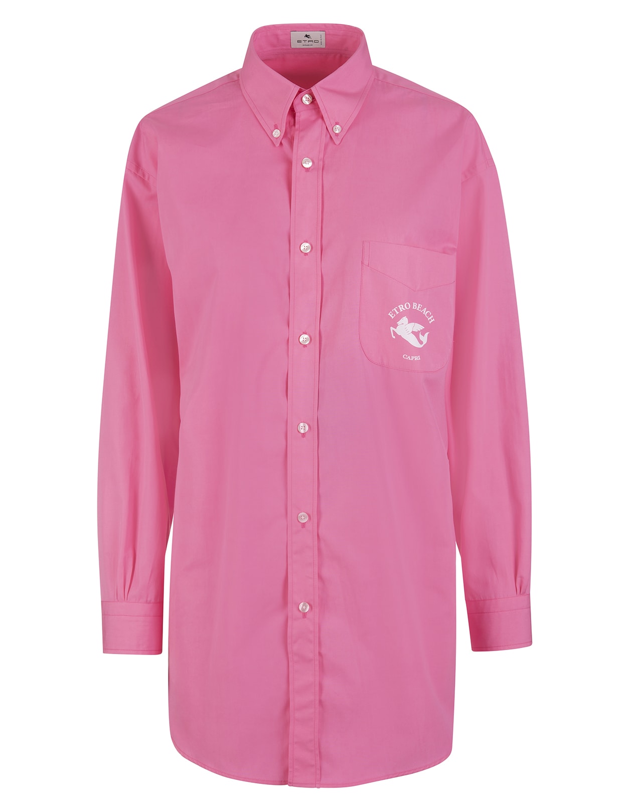 Woman Pink Etro Beach Oversize Shirt