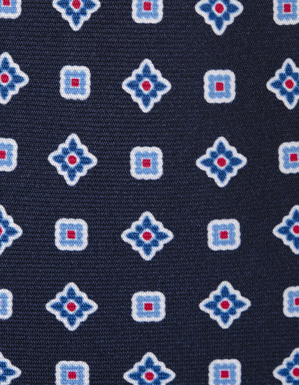 Shop Kiton Blue Tie With Geometric Micro Pattern
