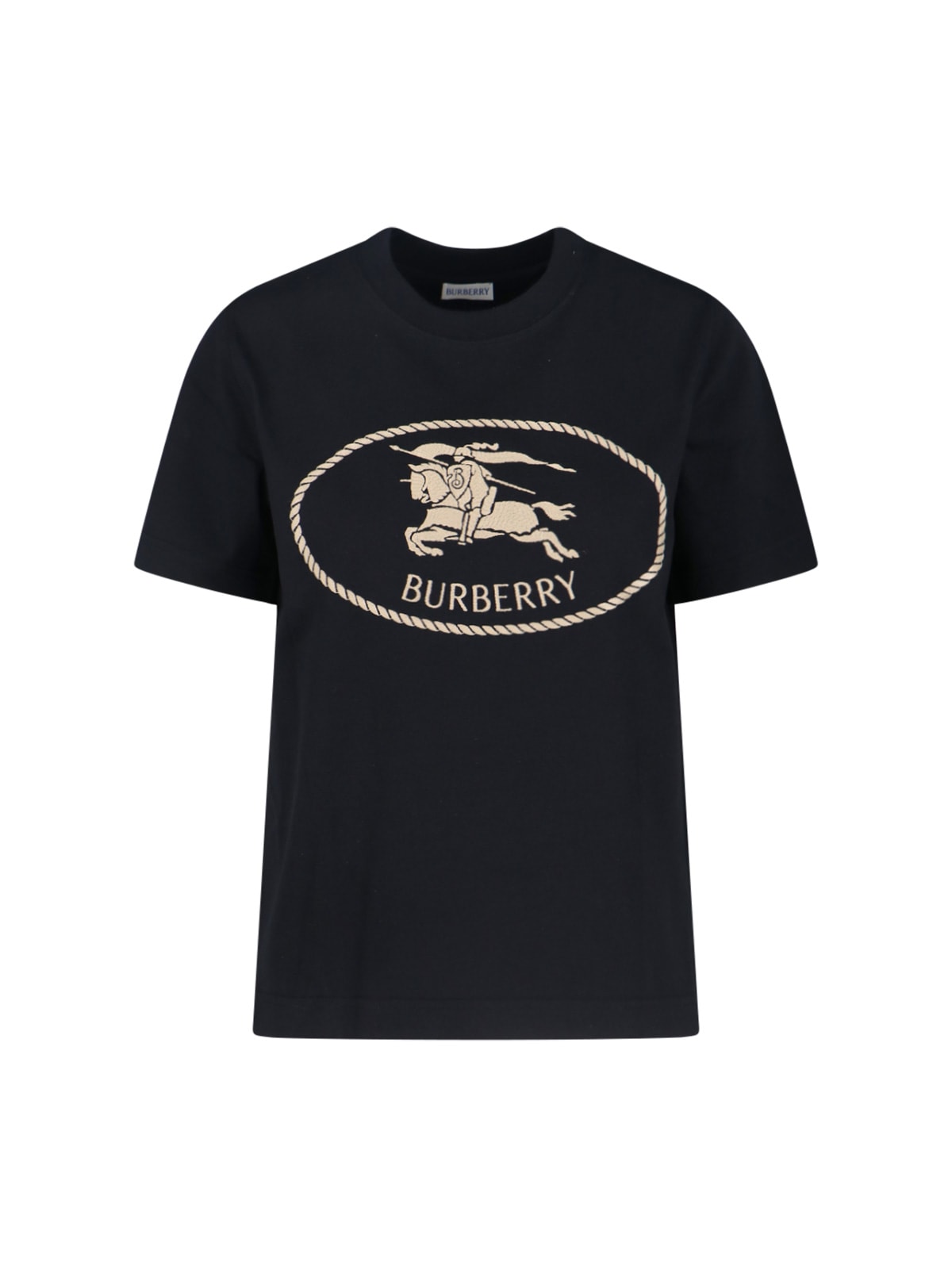 Burberry Black T-shirt With Equestrian Knight Design