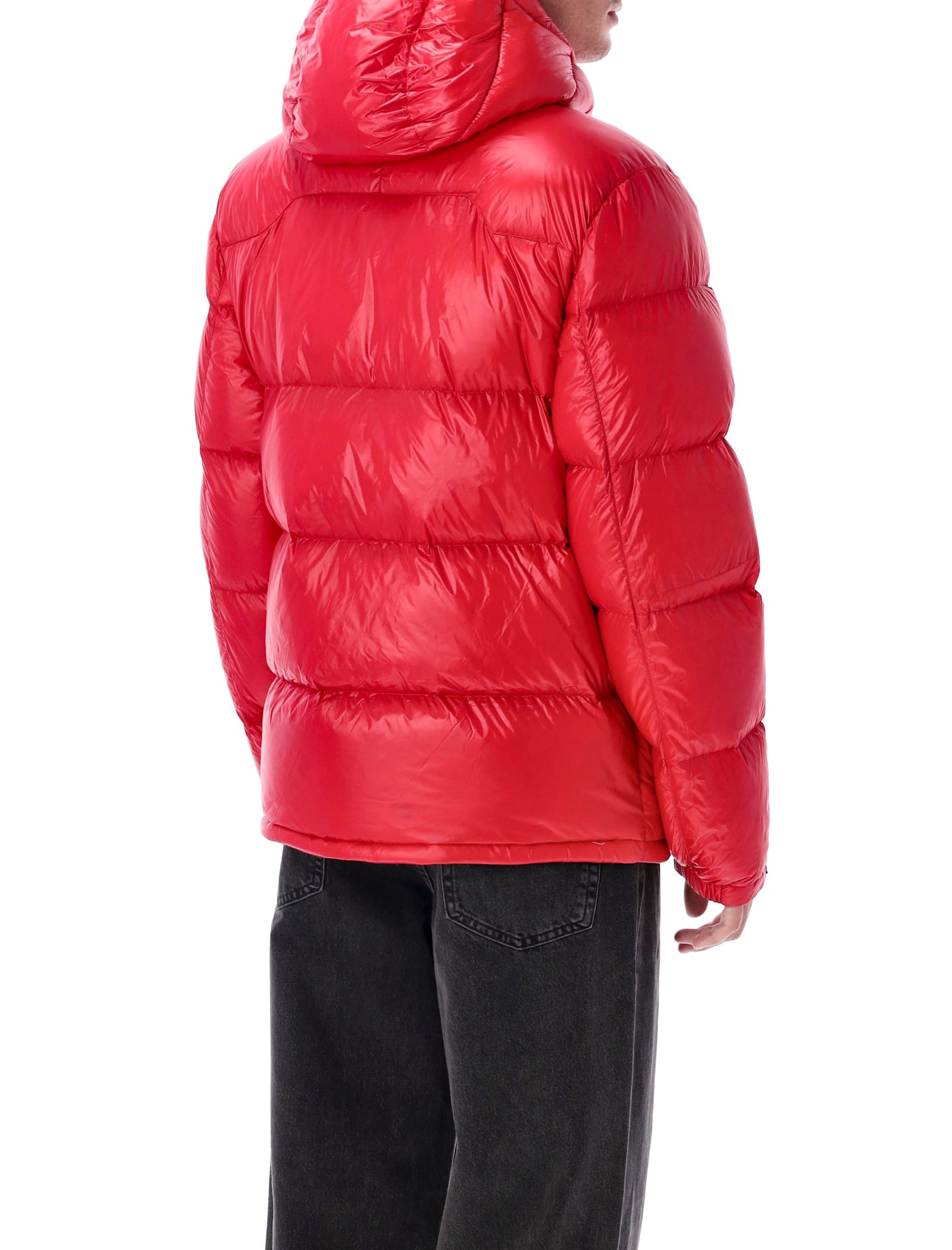 Polo Ralph Lauren The Gorham Glossed Down Jacket With Detachable Hood In Red