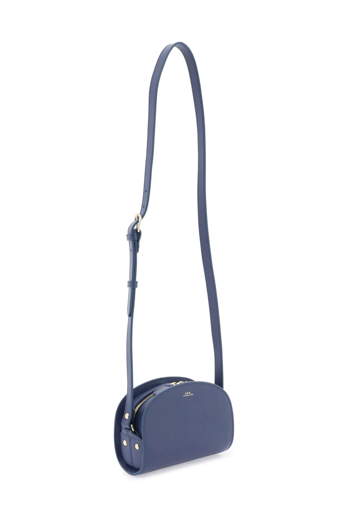 Shop Apc Demi-lune Mini Crossbody Bag In Bleu Nuit (blue)