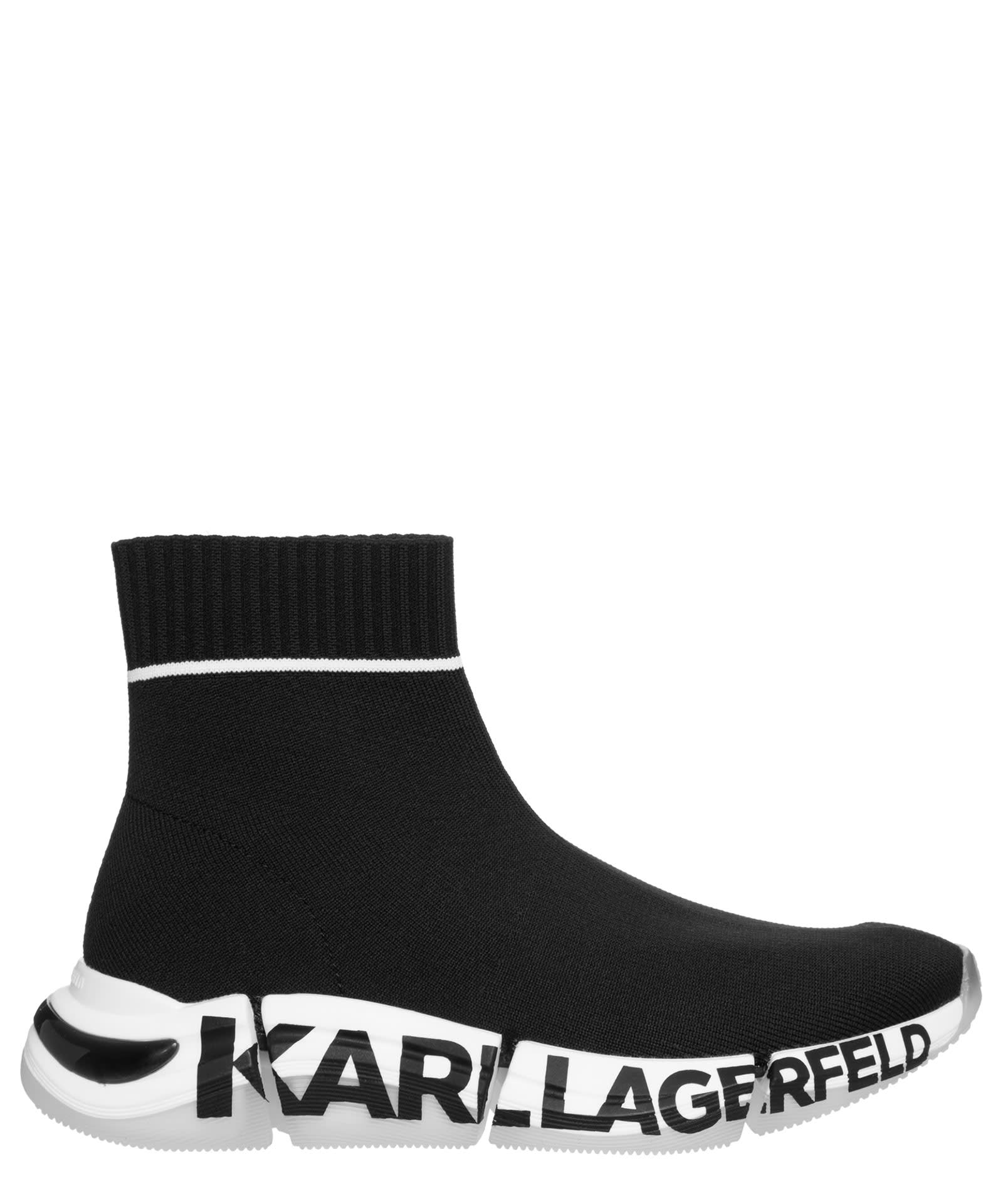 KARL LAGERFELD QUADRA LOGO LOGO HIGH-TOP SNEAKERS