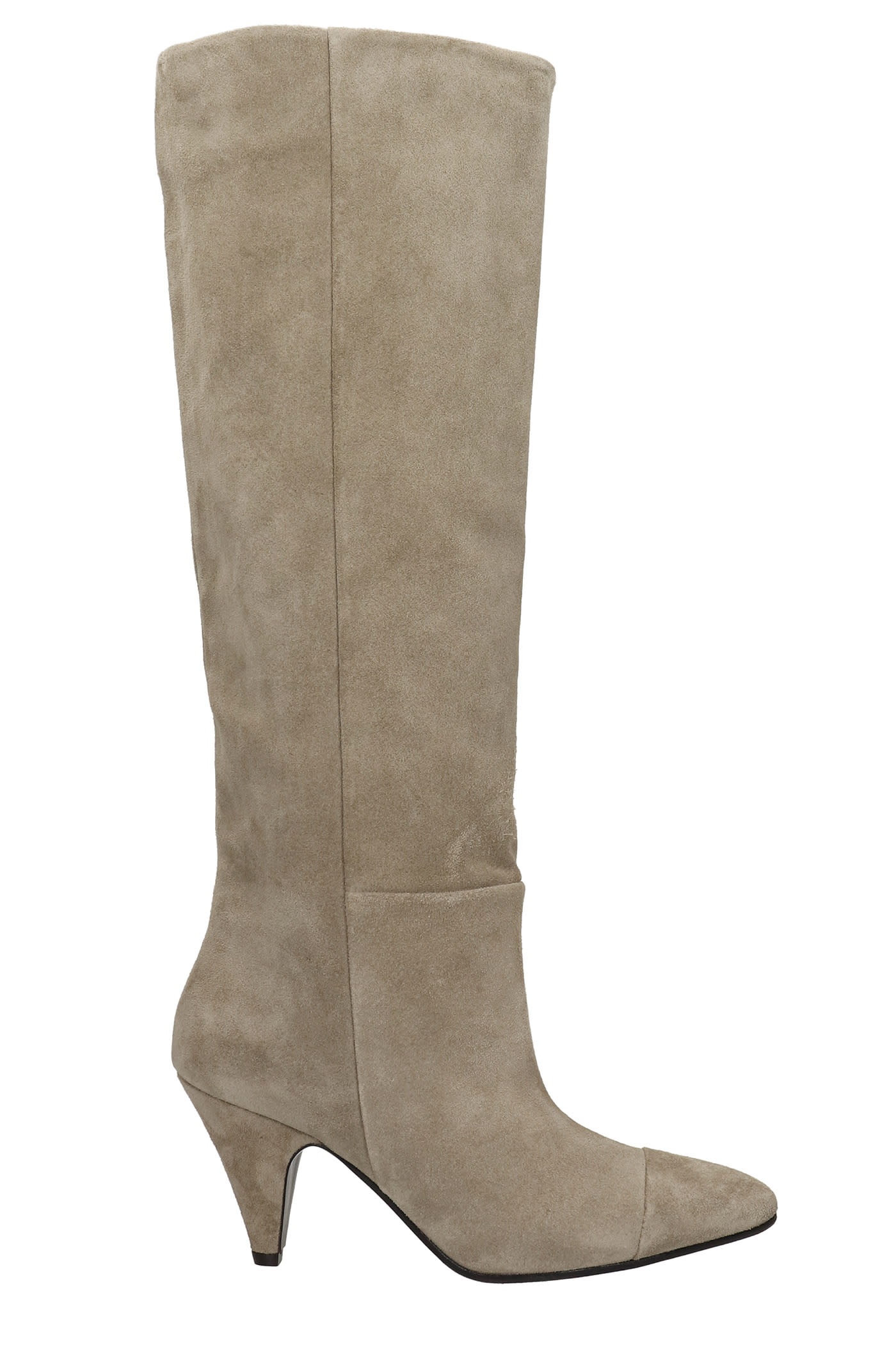 Fabio Rusconi High Heels Boots In Taupe Suede