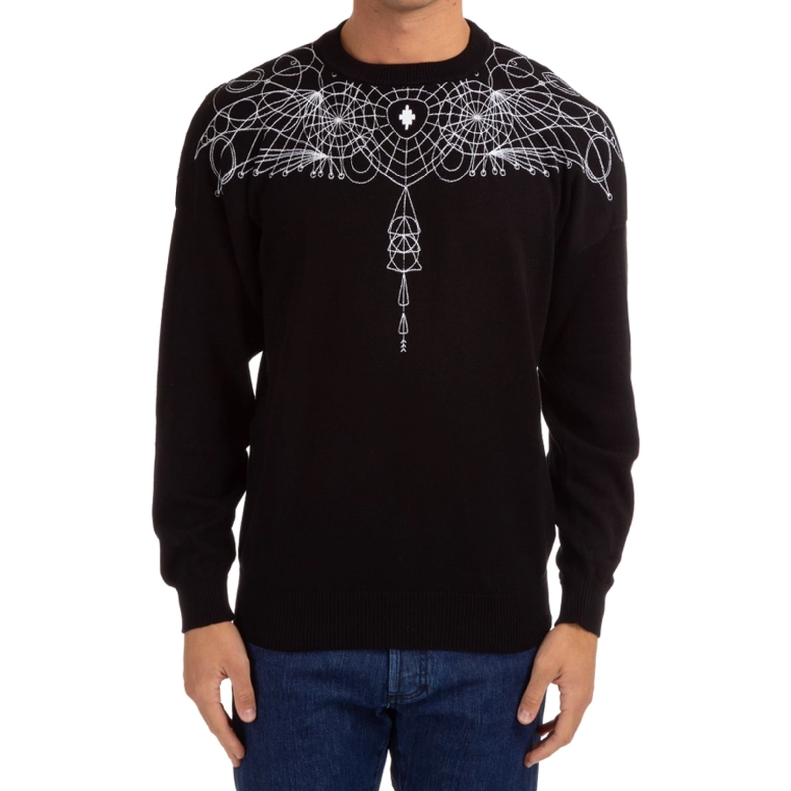 Shop Marcelo Burlon County Of Milan County Of Milan Logo Sweater In Black