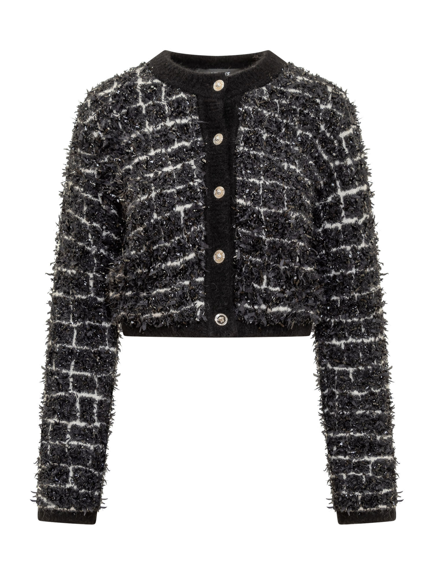 Shop Versace Crewneck Sweater In Nero Bianco