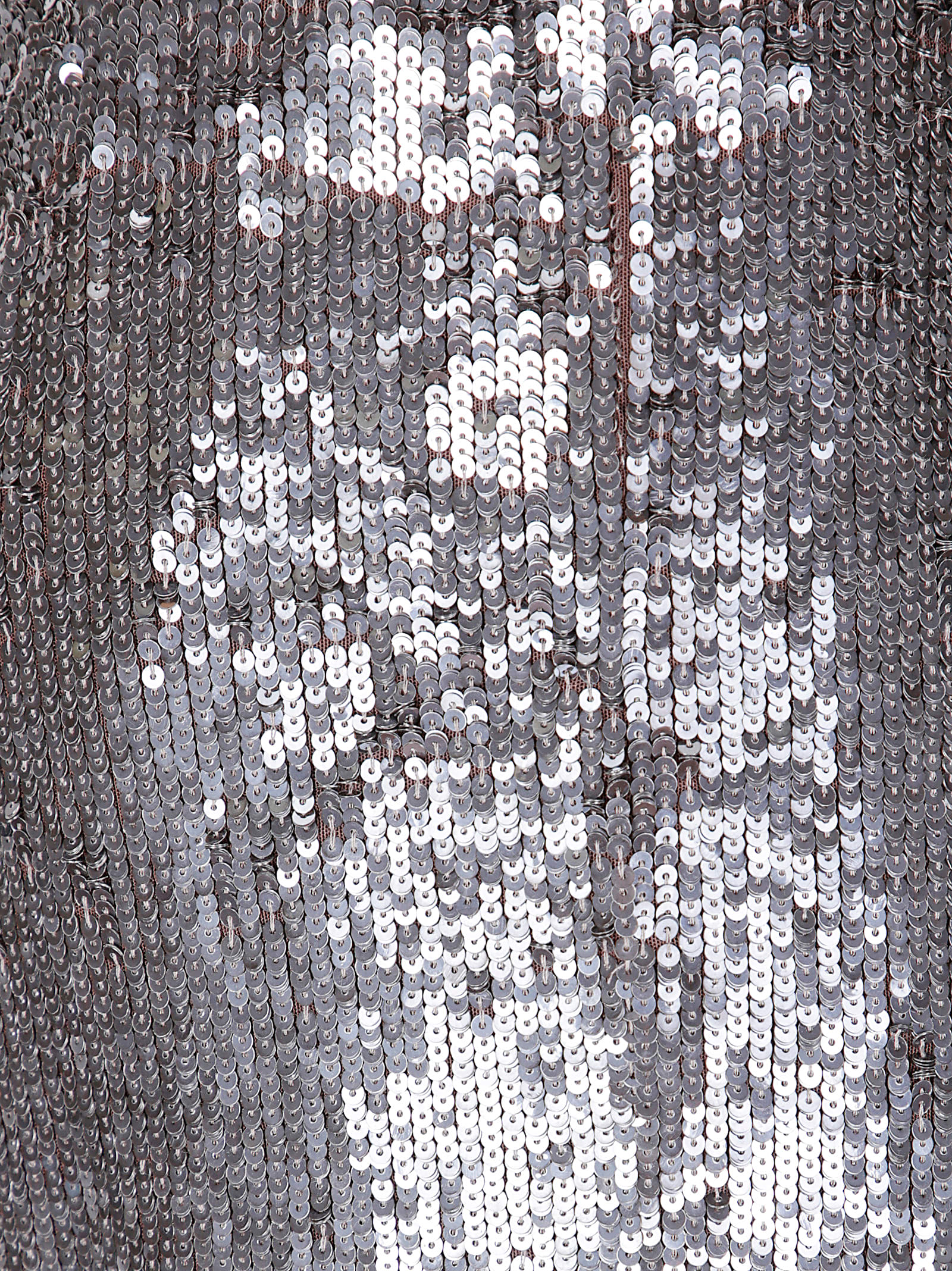 P.a.r.o.s.h Sequined Trousers With Elasticated Waist In Silver
