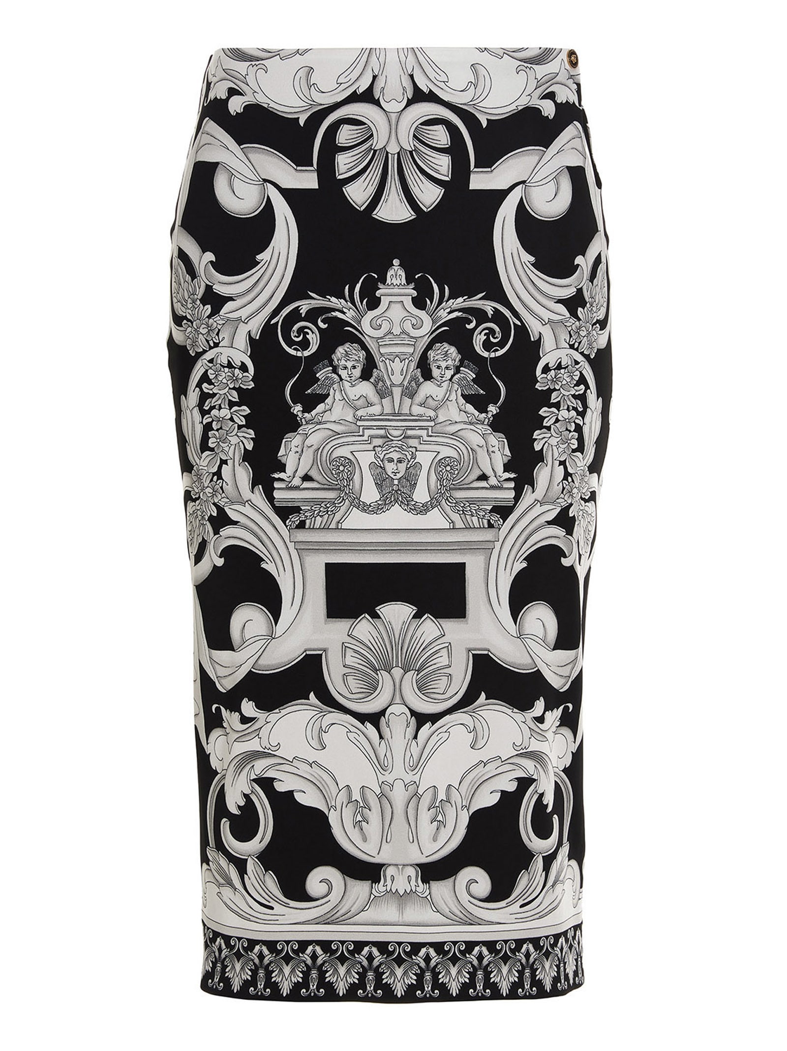 Versace silver Baroque Midi Skirt