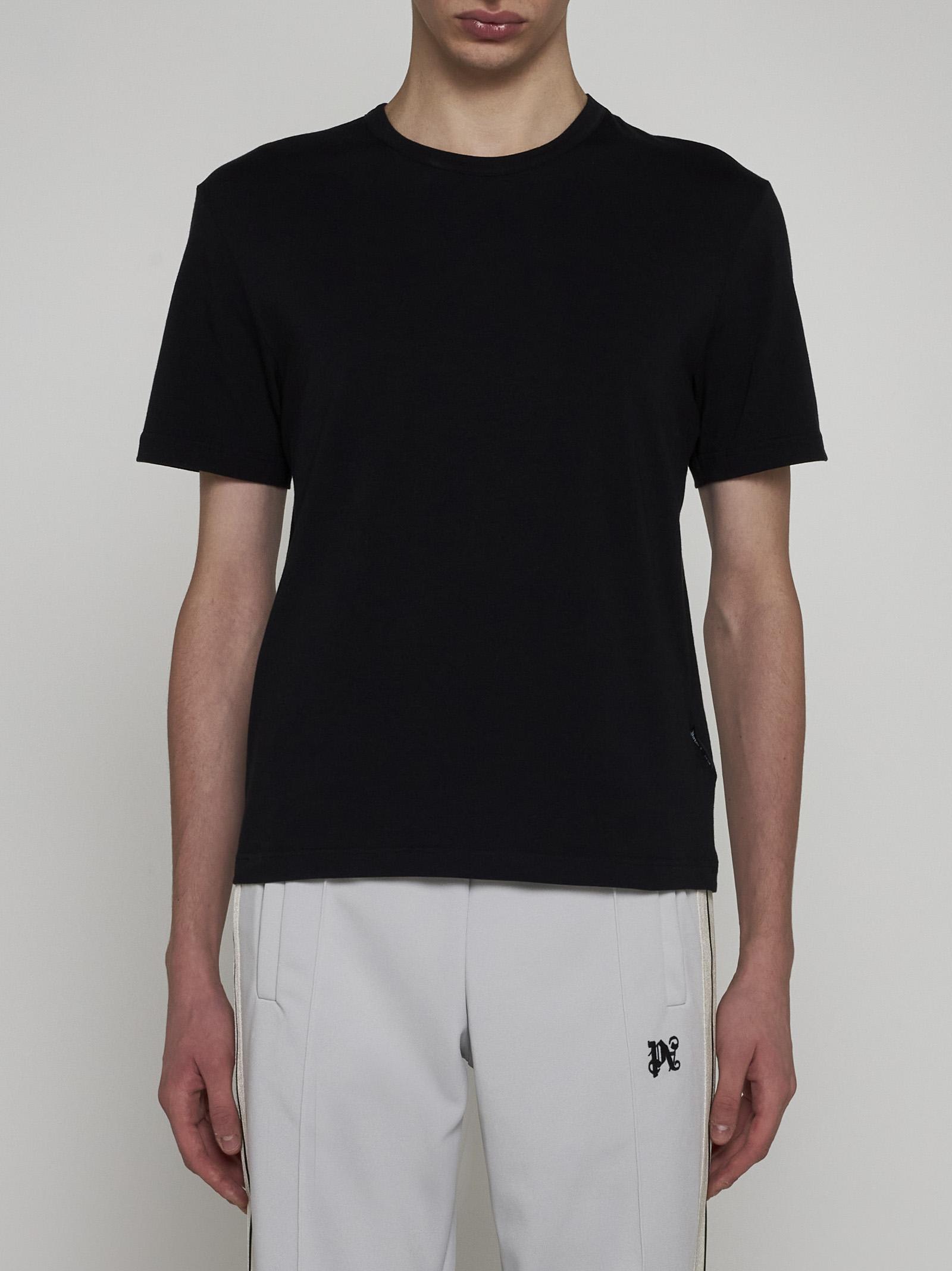 Palm Angels Cotton T-shirt Tripack In Black Black