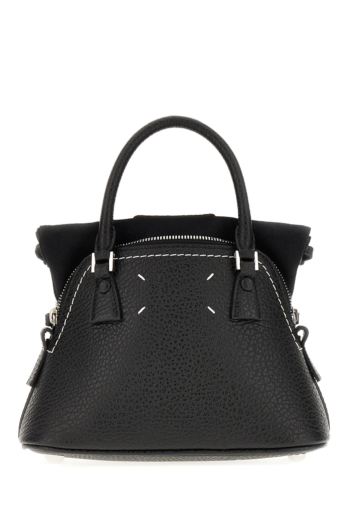 Shop Maison Margiela Black Leather Micro 5ac Classique Handbag In T8013