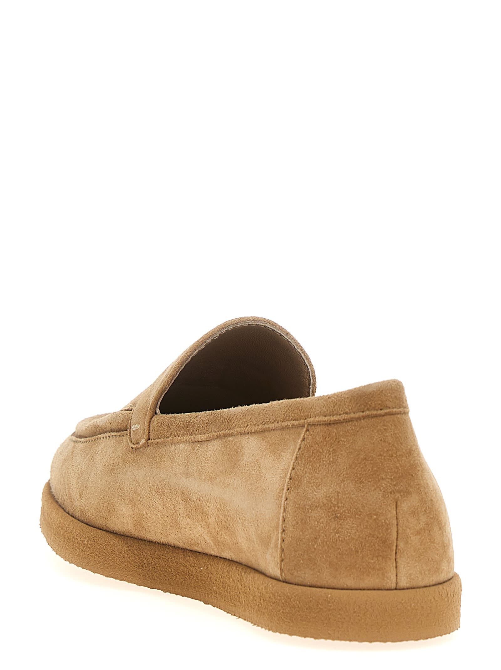 Max Mara Soft Suede Moccasins In Beige