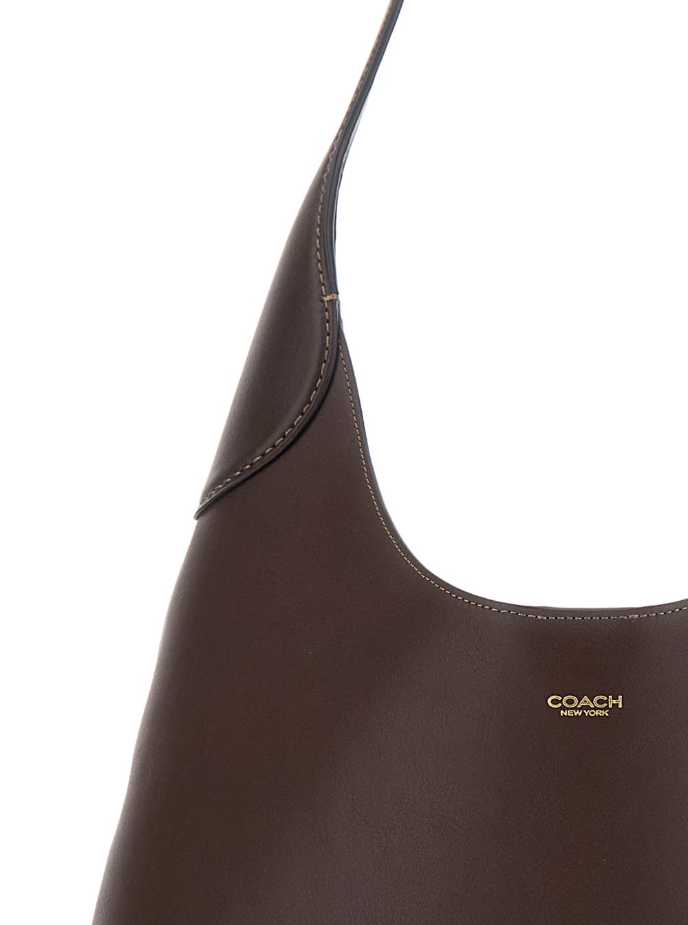 Coach Brooklyn Brown Shoulder Bag With Logo Lettering On The Front In Leather Woman In Brown