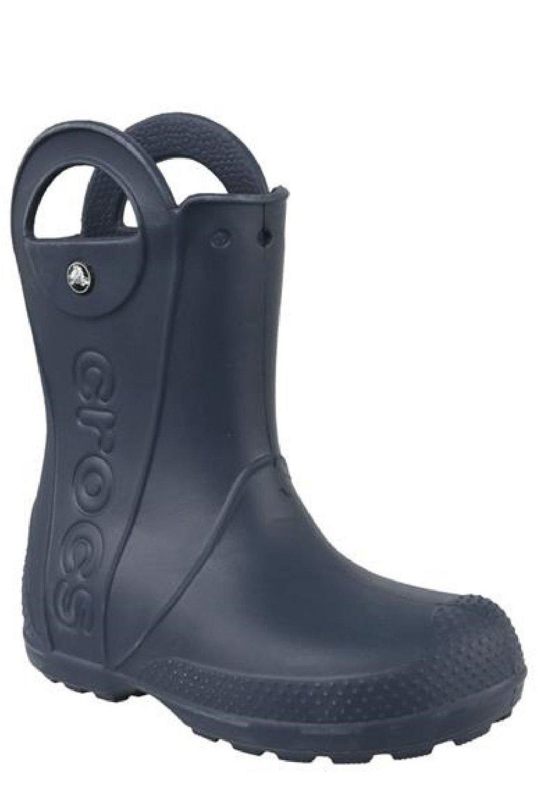 Crocs Logo Embossed Rain Boots In Navy