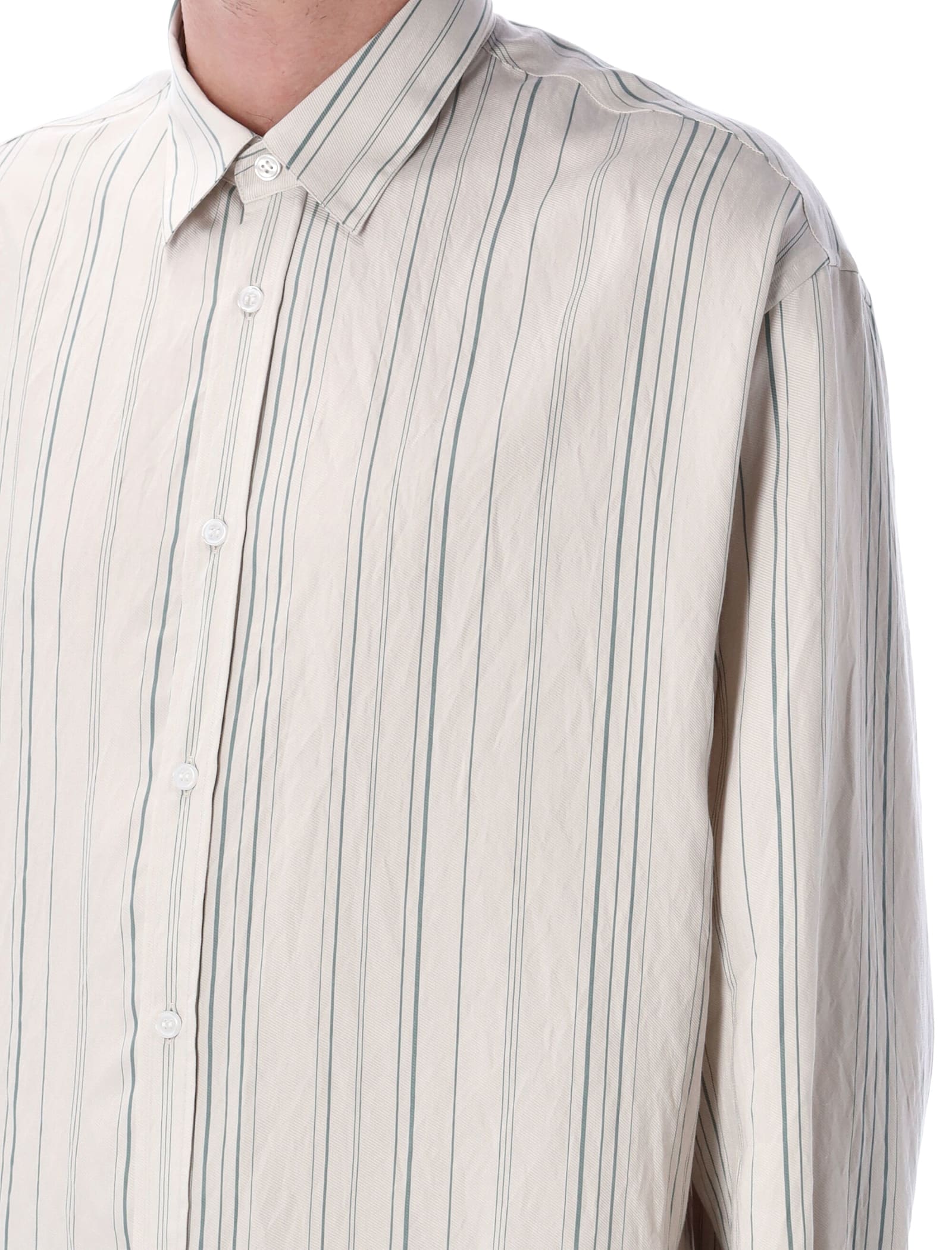 Emporio Armani White Shirt With Striped Pattern