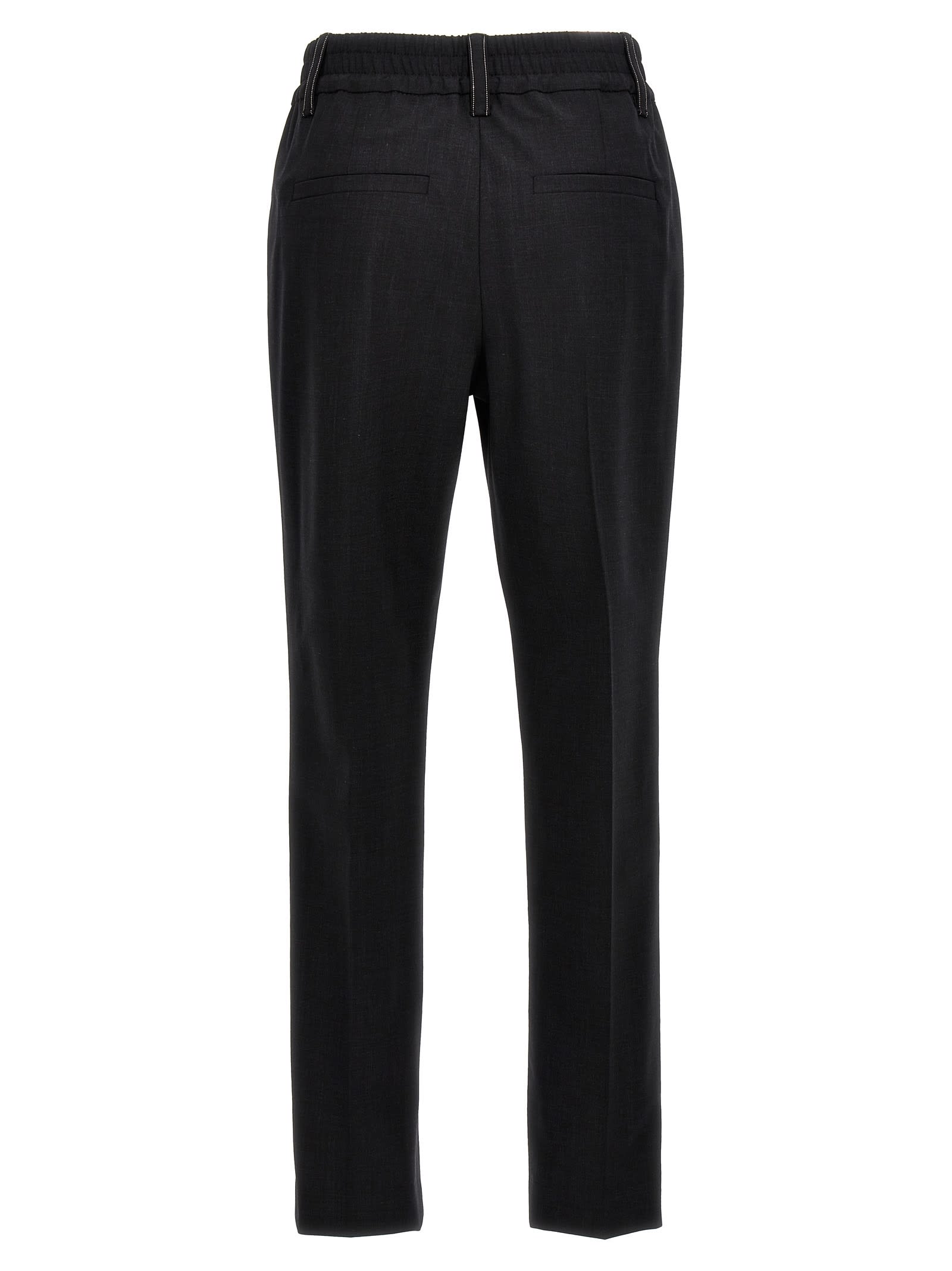 Shop Brunello Cucinelli Monile Loop Pants In Black