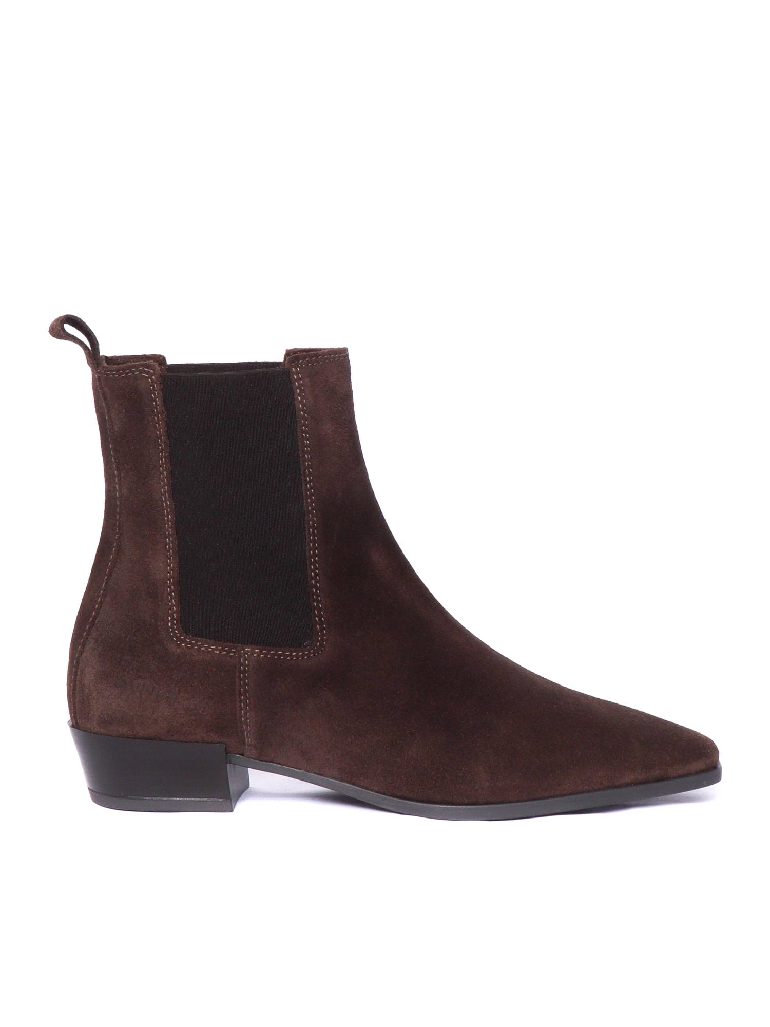 Copenhagen Pointed Toe Calf Suede Ankle Boots In Multi