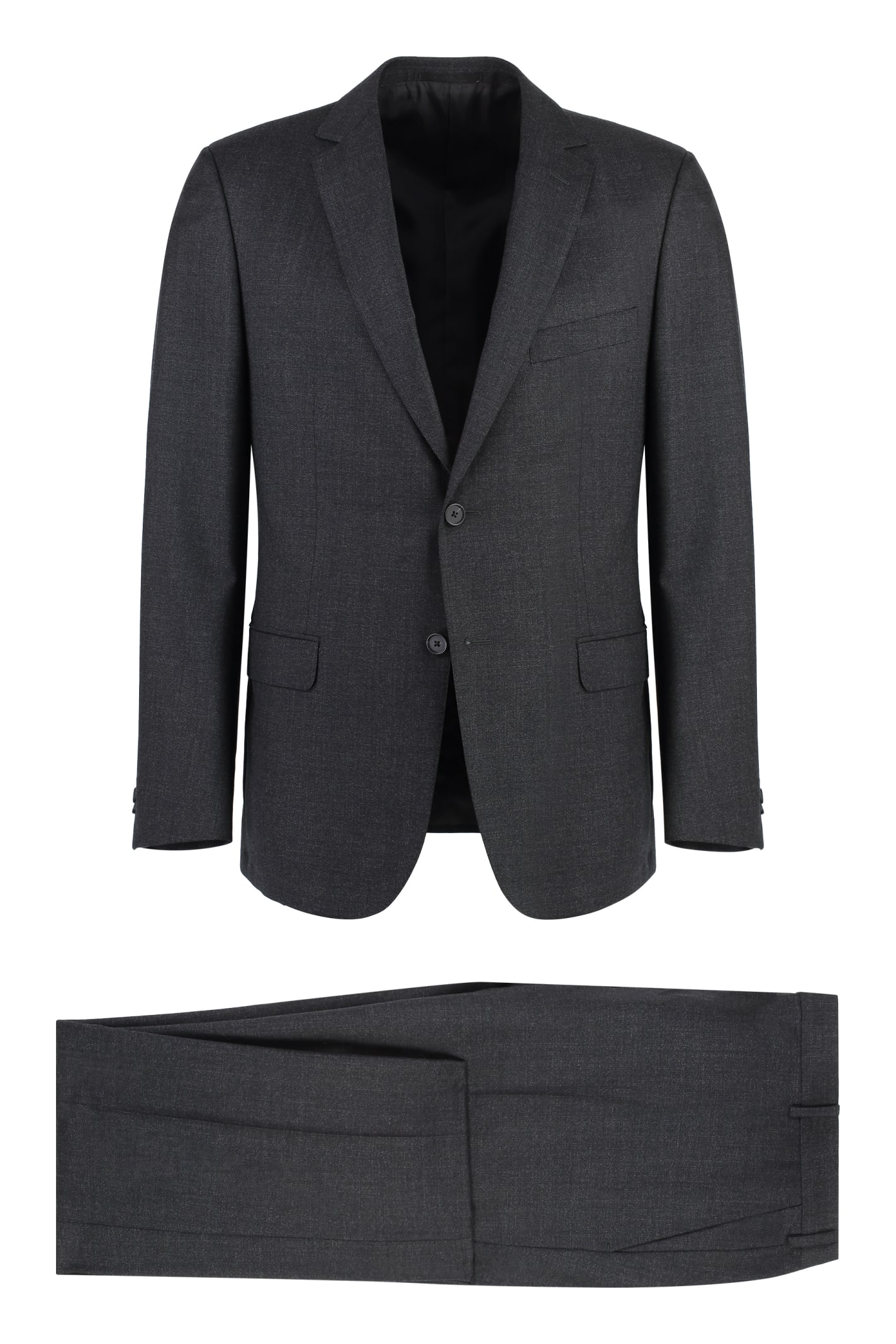 Shop Z Zegna Wool Two-pieces Suit In Grey