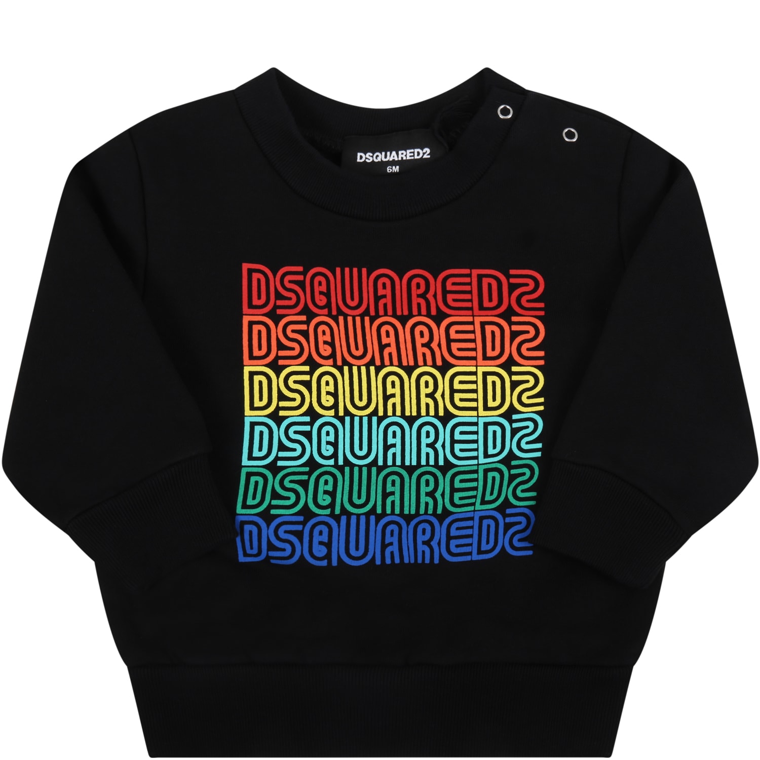 Dsquared2 Black Sweatshirt For Babykids With Logos